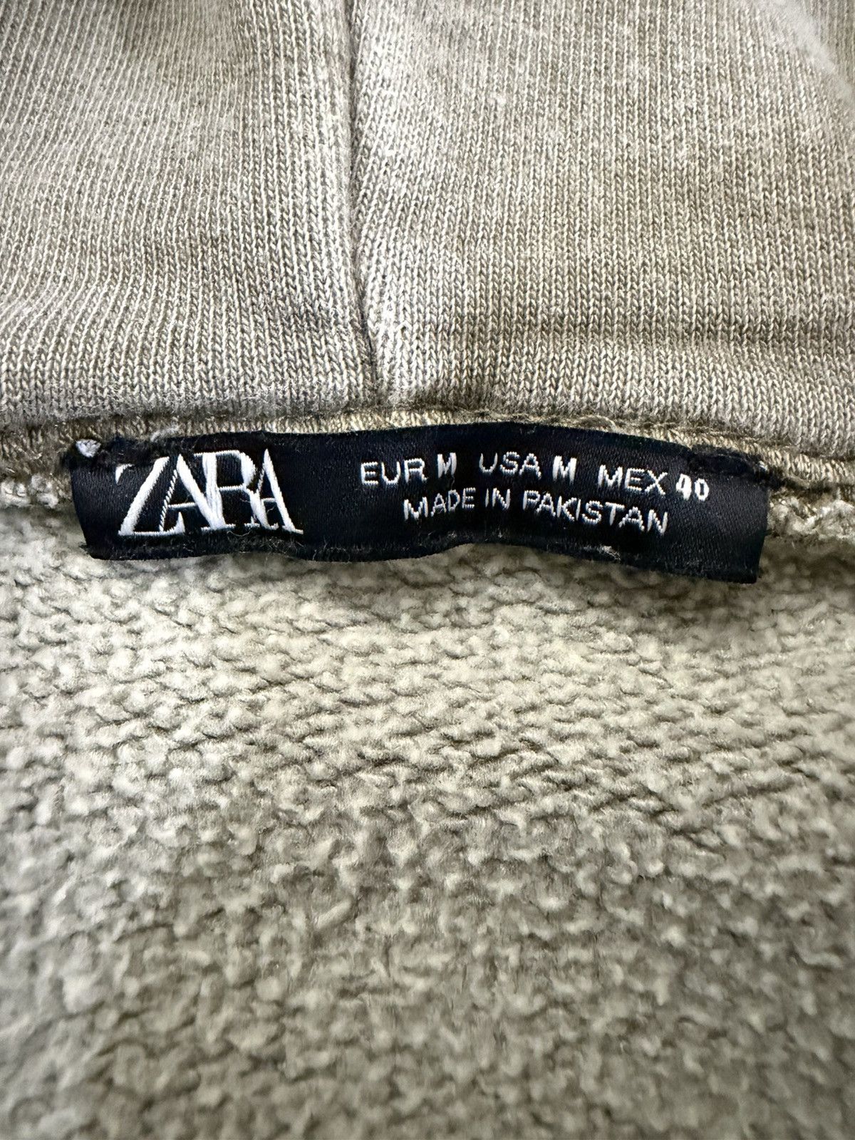 Zara Zara Distressed Hoodie - Olive Size US M / EU 48-50 / 2 - 2 Thumbnail