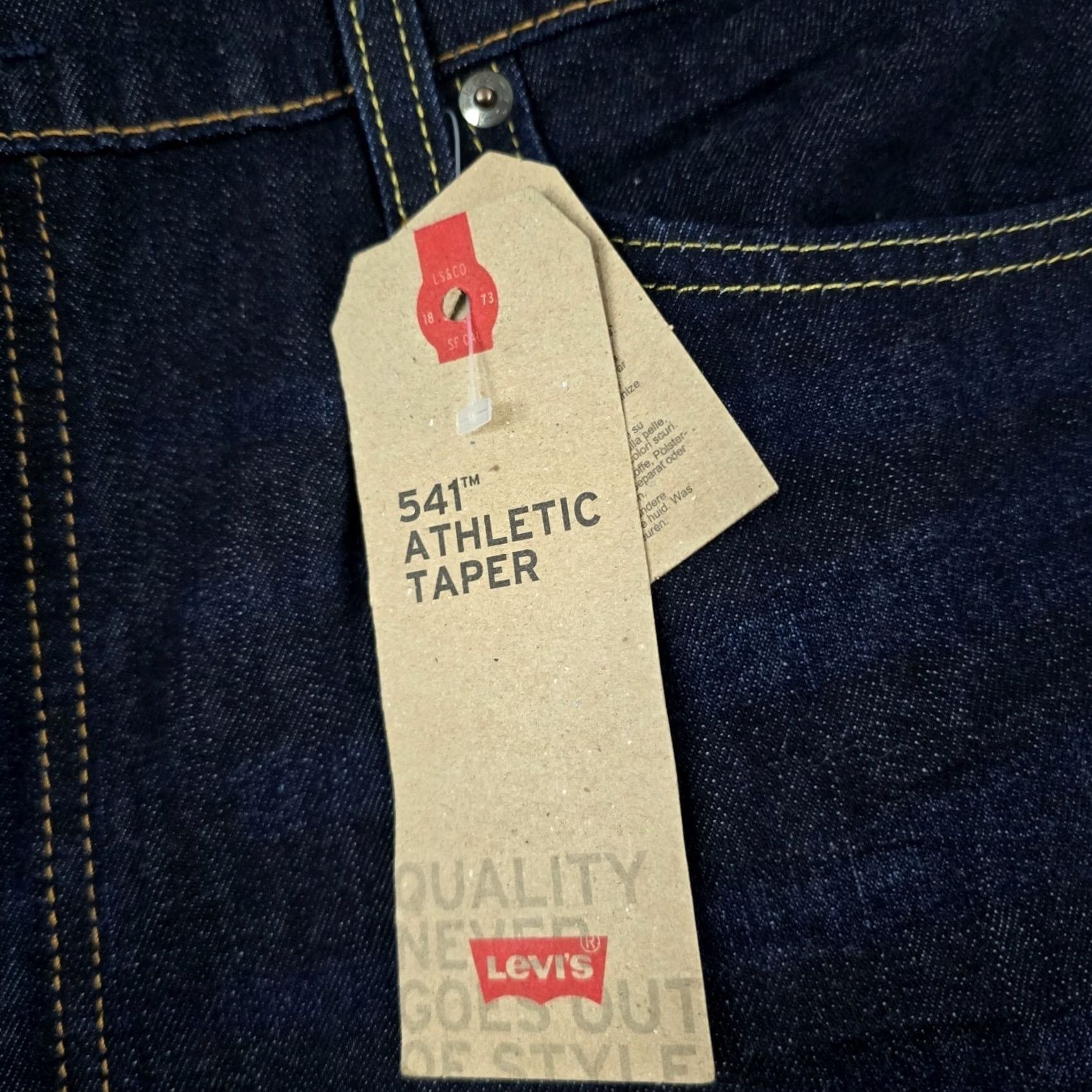 Levi's Levi's 541 Athletic Taper Jeans Denim Blue 38x28 Mens MID Rise 5-Pocket Stretch Jeans Regular Inseam 28 Seasonal Vintage No NWT NWT Size US 38 / EU 54 - 2 Thumbnail