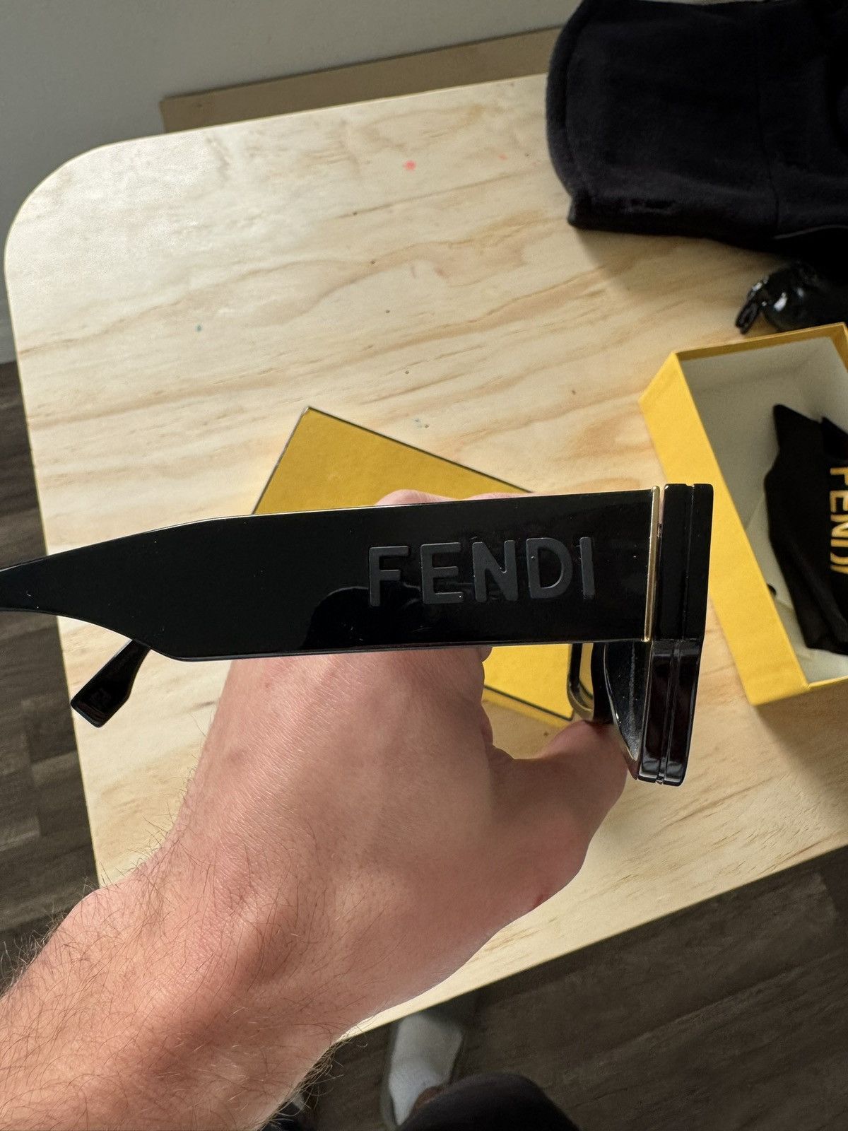 Fendi Fendi Signature 53MM Sunglasses Shiny Black Smoke Size ONE SIZE - 13 Thumbnail