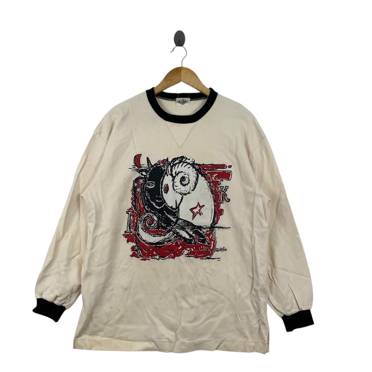 Kansai Yamamoto Vintage 80’ KANSAI YAMAMOTO IMPACT Devil Sheep Sweatshirt Size M / US 6-8 / IT 42-44 - 3 Thumbnail