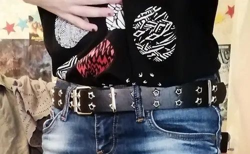 Japanese Brand Star Eye Rivet Belt Black Size ONE SIZE - 4 Thumbnail