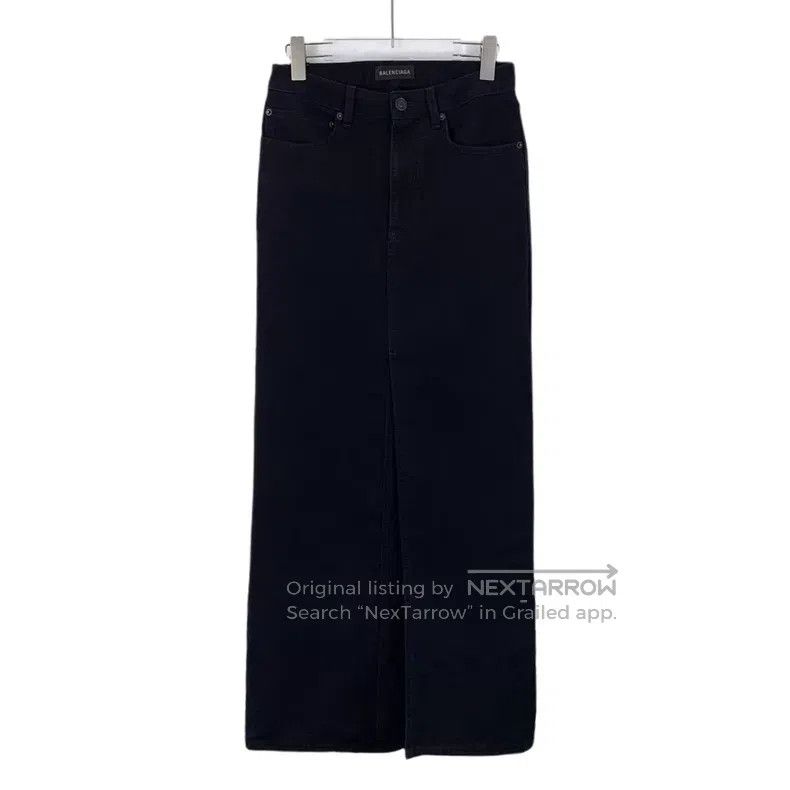 Balenciaga Balenciaga Black Cotton Denim Skirt Size 35" - 1 Thumbnail