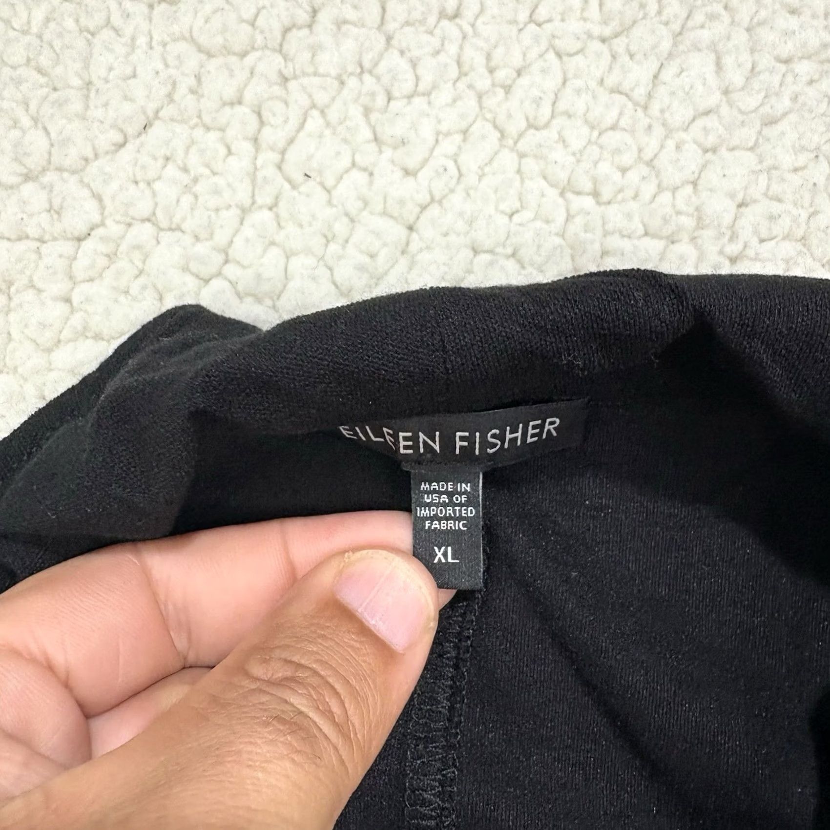Eileen Fisher Eileen Fisher Black Cardigan Sweater XL Draped Open Front Knit Lightweight Size XL / US 12-14 / IT 48-50 - 2 Thumbnail