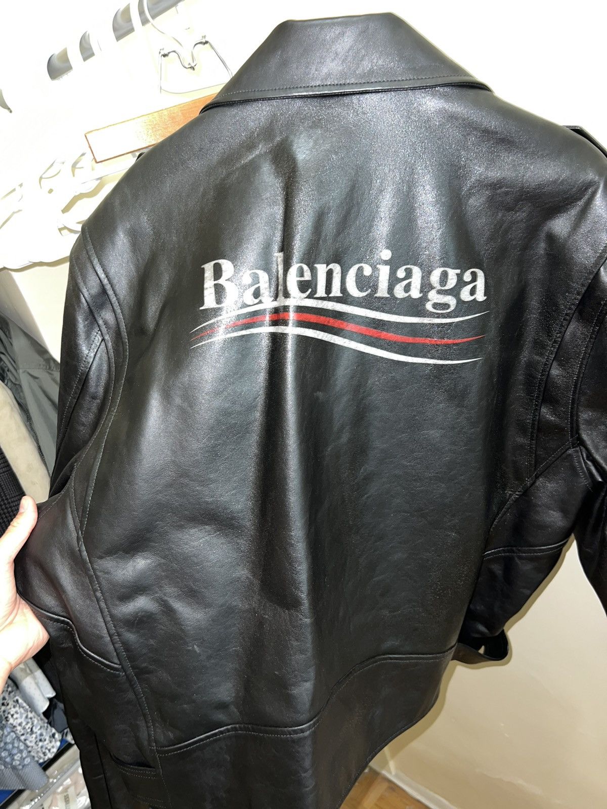 Balenciaga Balenciaga 2017 Logo Leather Jacket Size US M / EU 48-50 / 2 - 3 Thumbnail