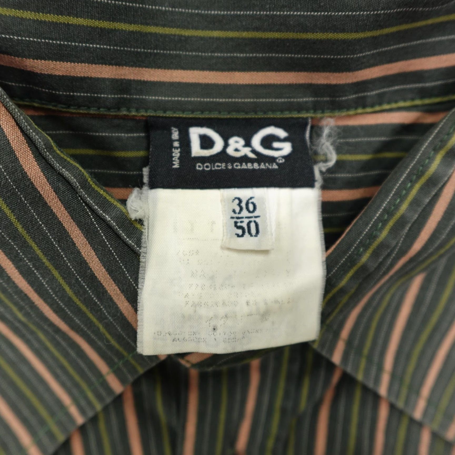 Dolce & Gabbana VINTAGE Dolce & Gabbana Button-Up Shirt Men’s Large Green Striped Italian Designer Cotton Size US L / EU 52-54 / 3 - 7 Thumbnail