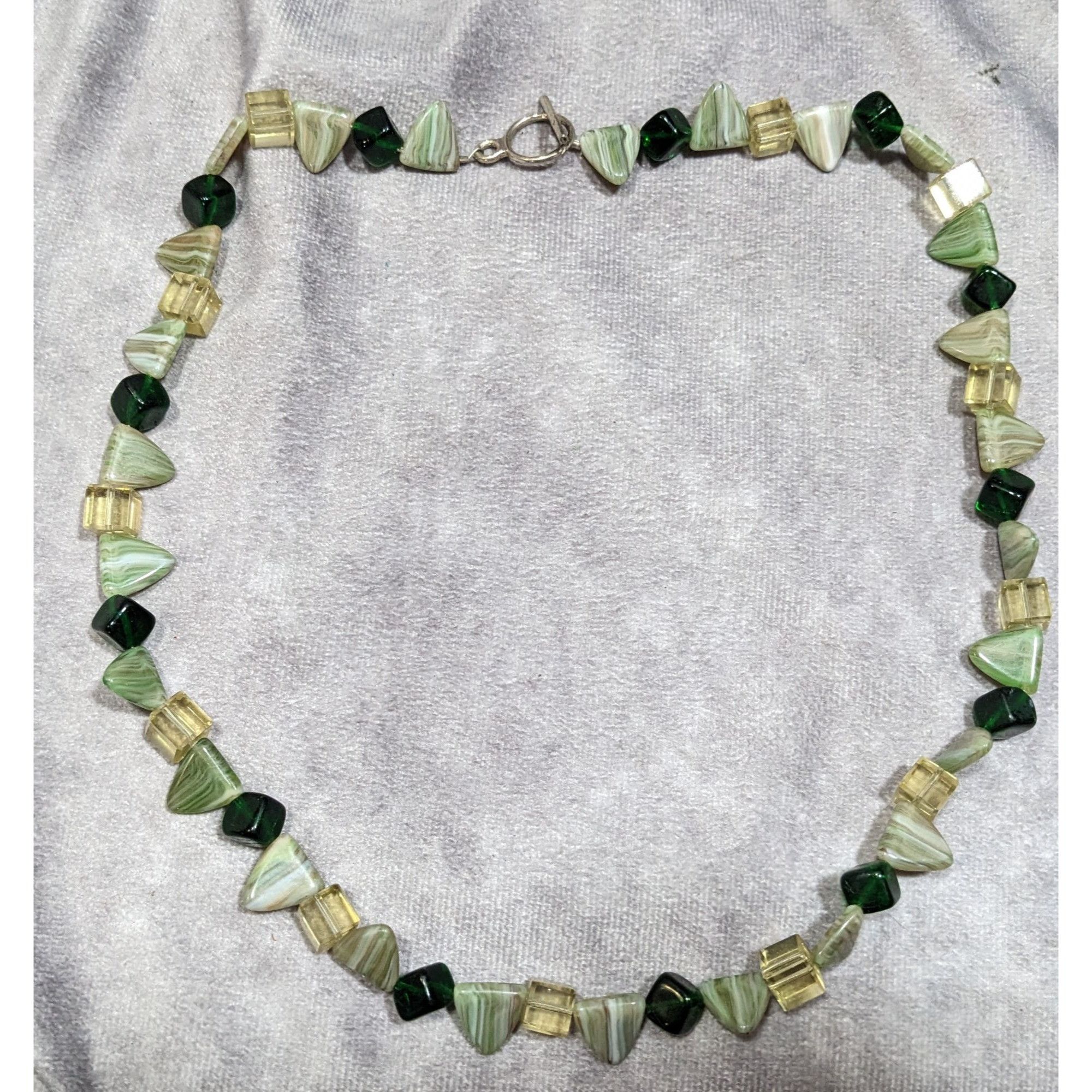 Other Fairycore Geometric Green Gemstone And Glass Beaded Necklace Size ONE SIZE - 6 Thumbnail
