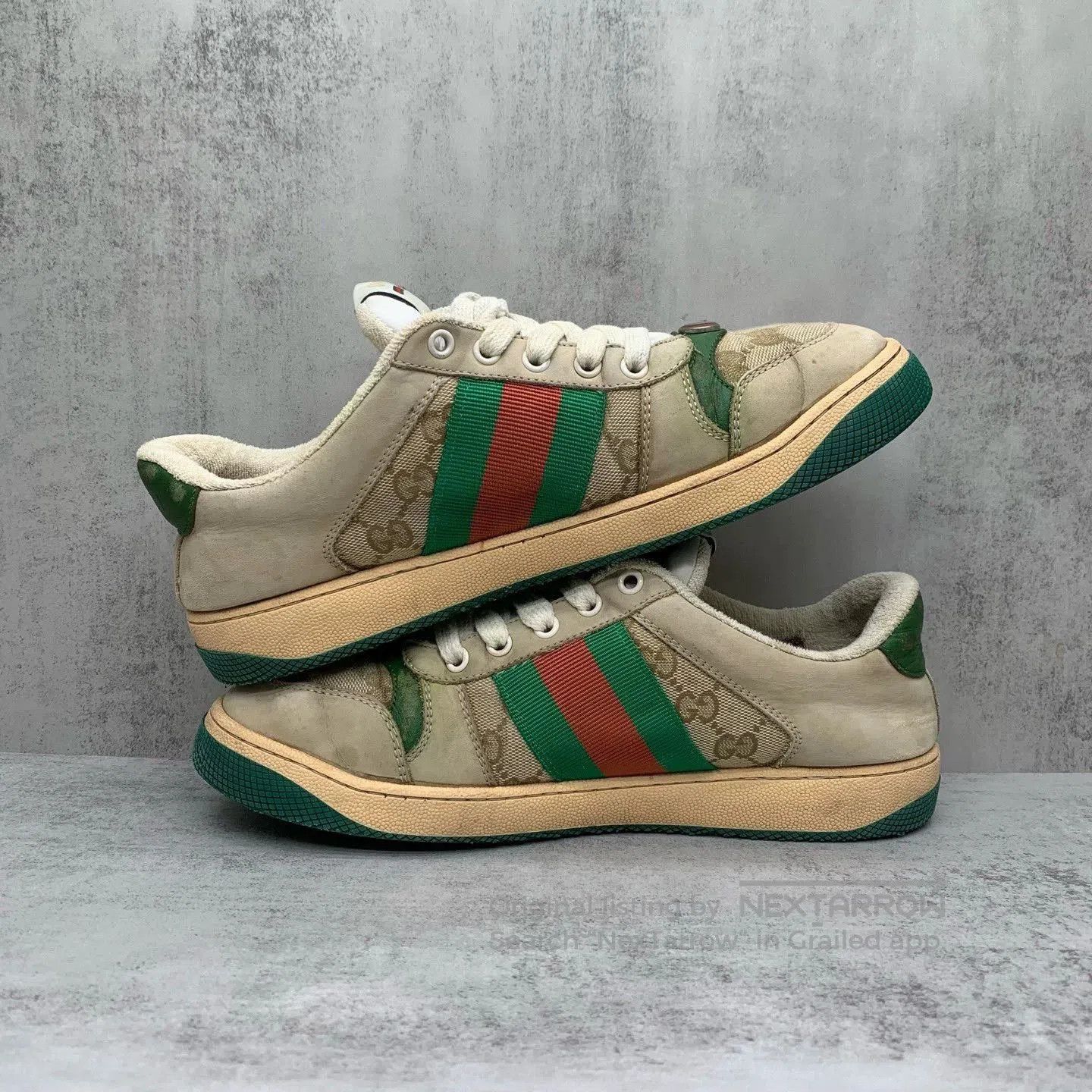 Gucci gucci white green sneakers size 4. Size US 10.5 / EU 43-44 - 3 Thumbnail