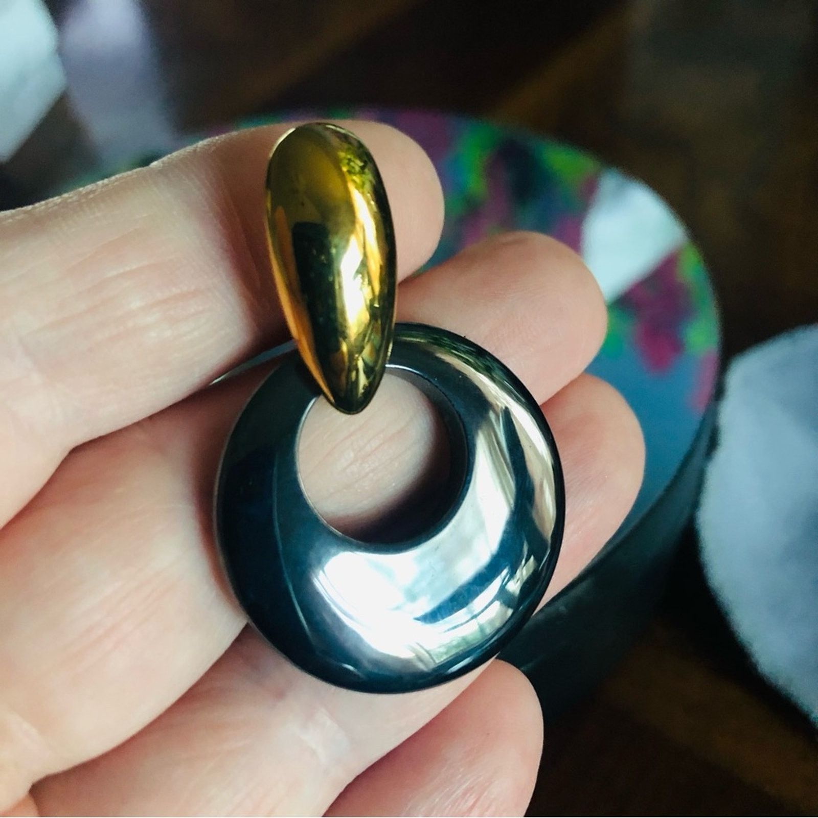 Vintage Vintage genuine hematite disc pierced earrings Size ONE SIZE - 3 Thumbnail