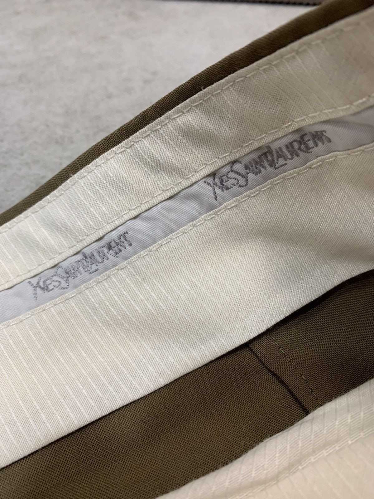 Designer × Vintage 90s Vintage OG YSL Pleated Wide Leg Relaxed Chino trousers Size US 37 - 5 Thumbnail
