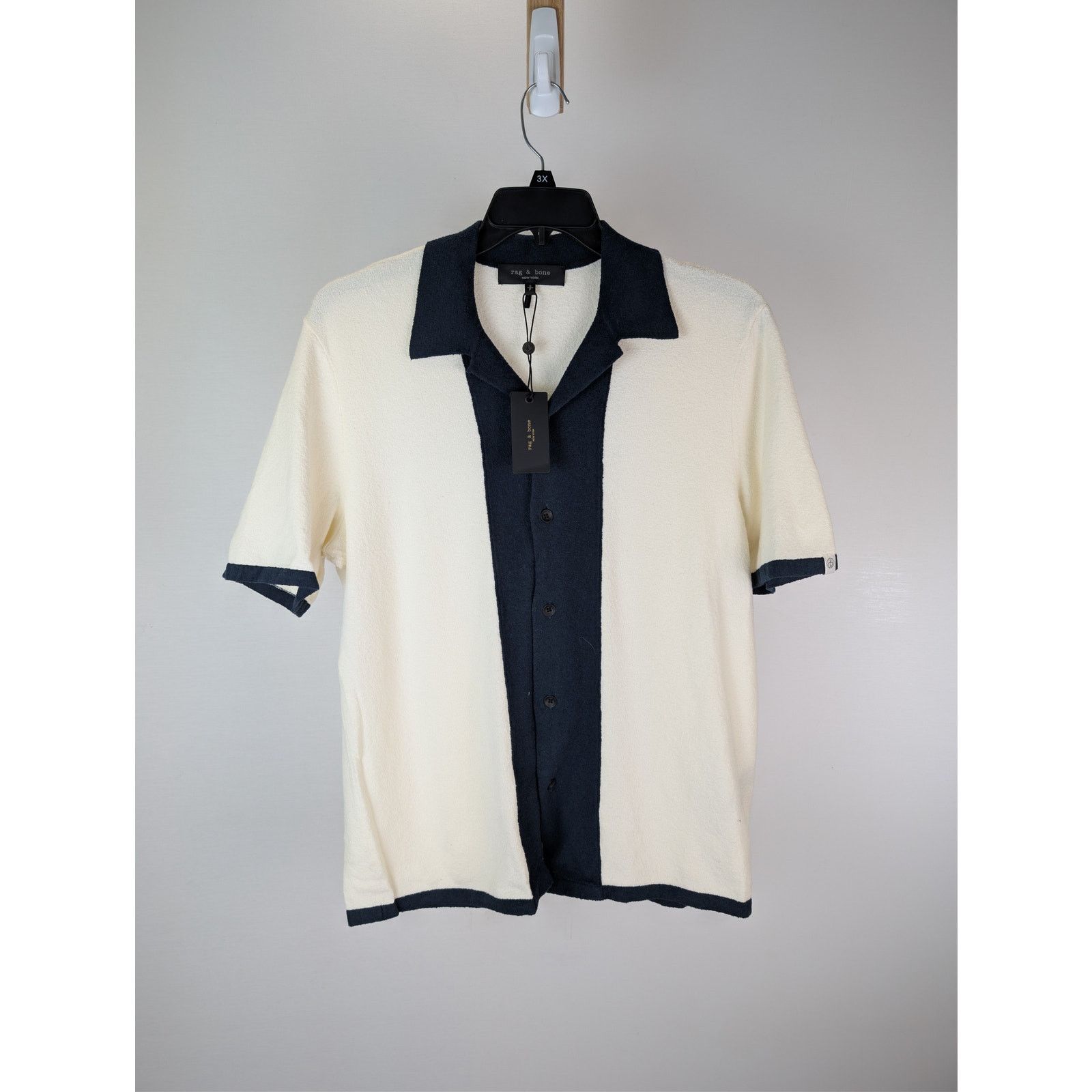 Rag & Bone o1rshd1 CC20 Avery Shirt in Zuma Toweling in Ivory Size US S / EU 44-46 / 1 - 8 Thumbnail