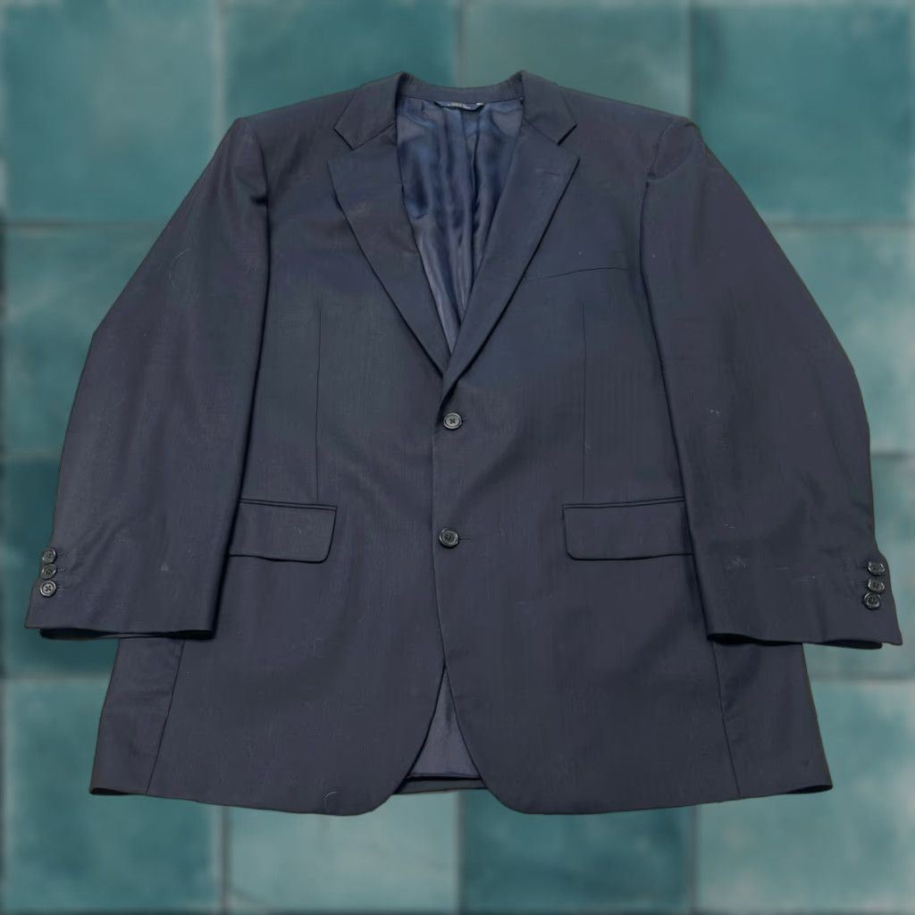Brooks Brothers VINTAGE Brooks Brothers Navy Blue Mens 46L 2 Button Wool Blazer Sport Coat USA Made Size 46R - 1 Thumbnail