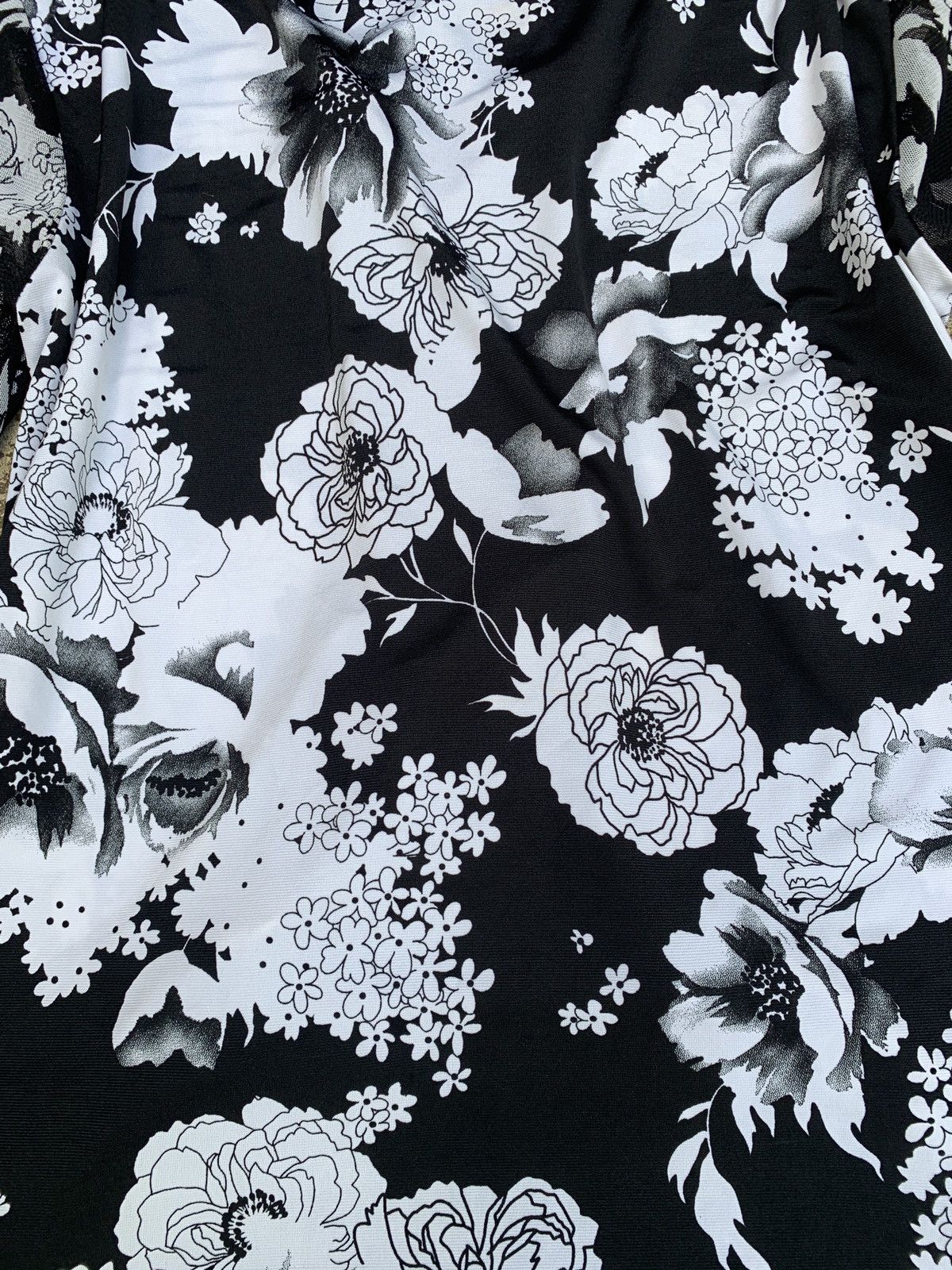 Japanese Brand y2k Floral Lace up Mesh Elastane Mesh Top Size L / US 10 / IT 46 - 7 Thumbnail
