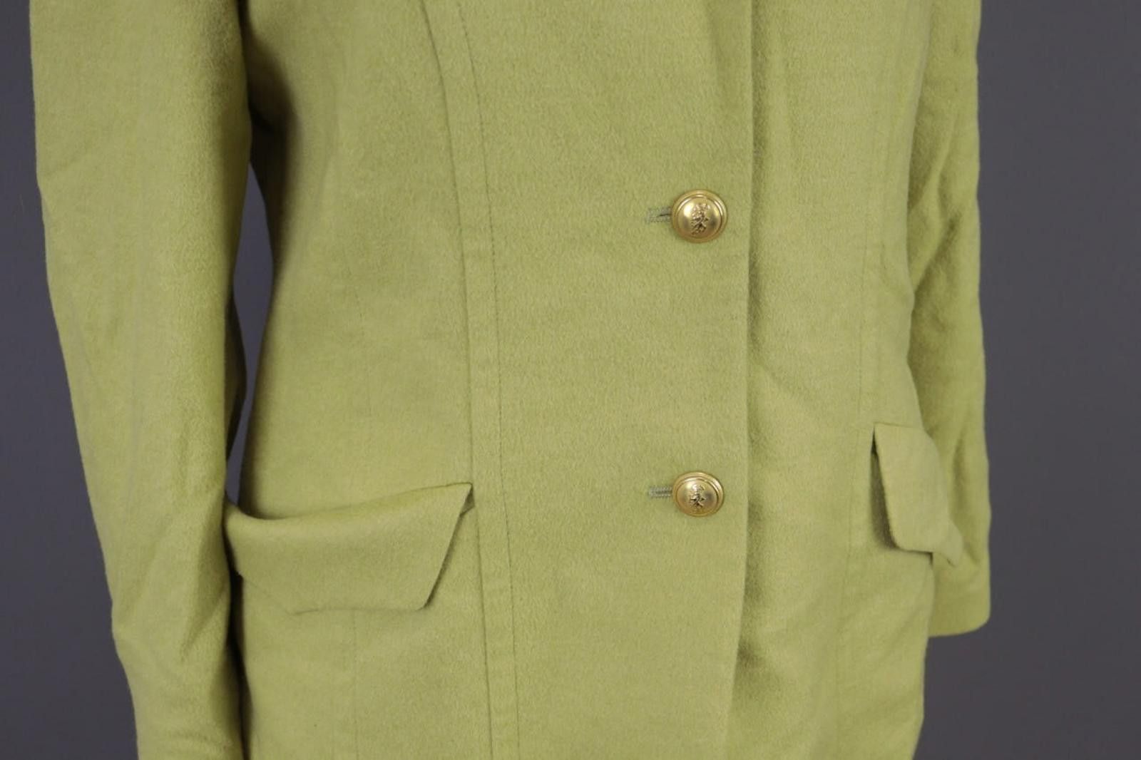 Christian Dior Monsieur Mondi Green Wool Angora Cashmere Coat Jacket Size 38 Size M / US 6-8 / IT 42-44 - 8 Thumbnail