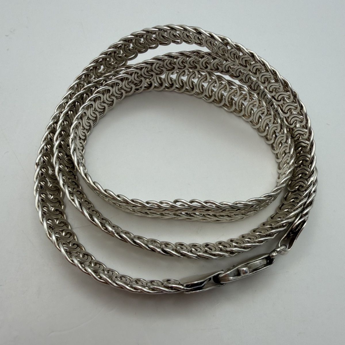 Sterling Silver Vintage Sterling Silver 925 Men's Jewelry Wheat Chain 50cm Size ONE SIZE - 6 Thumbnail