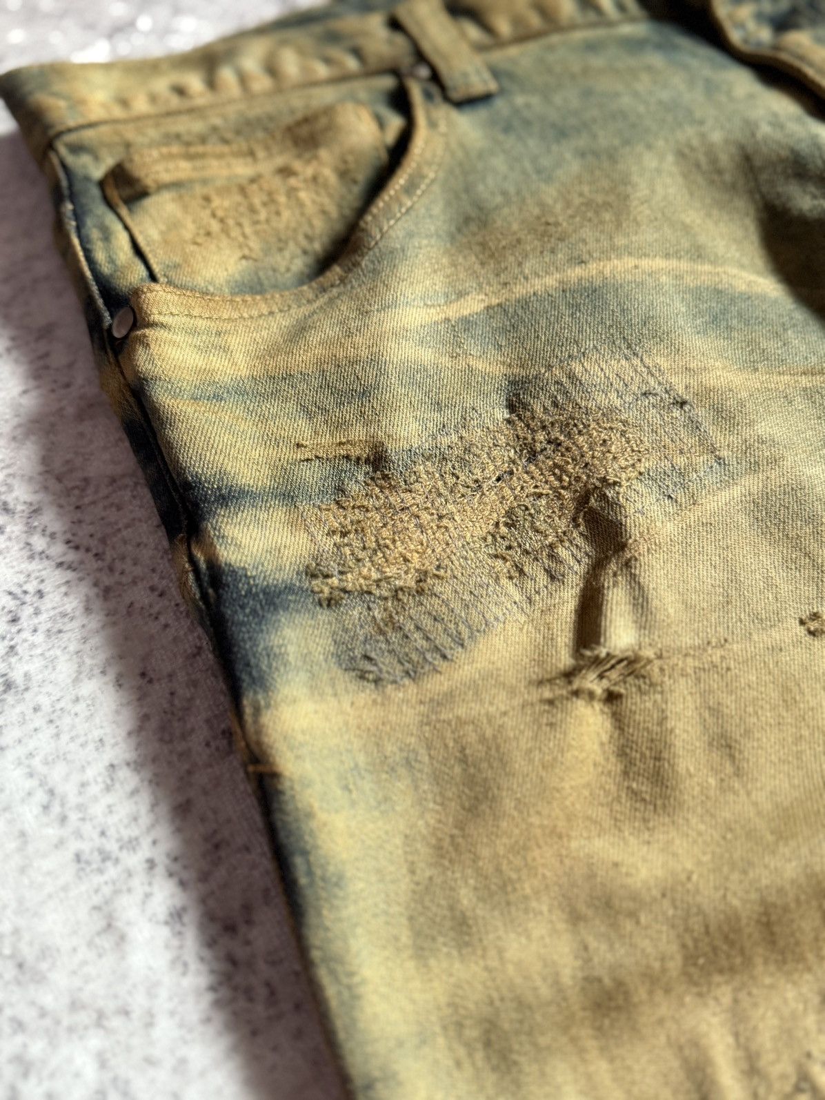 Tornado Mart Tornado Mart Mud Wash Repaired Details Flared Jeans Size US 32 / EU 48 - 13 Thumbnail