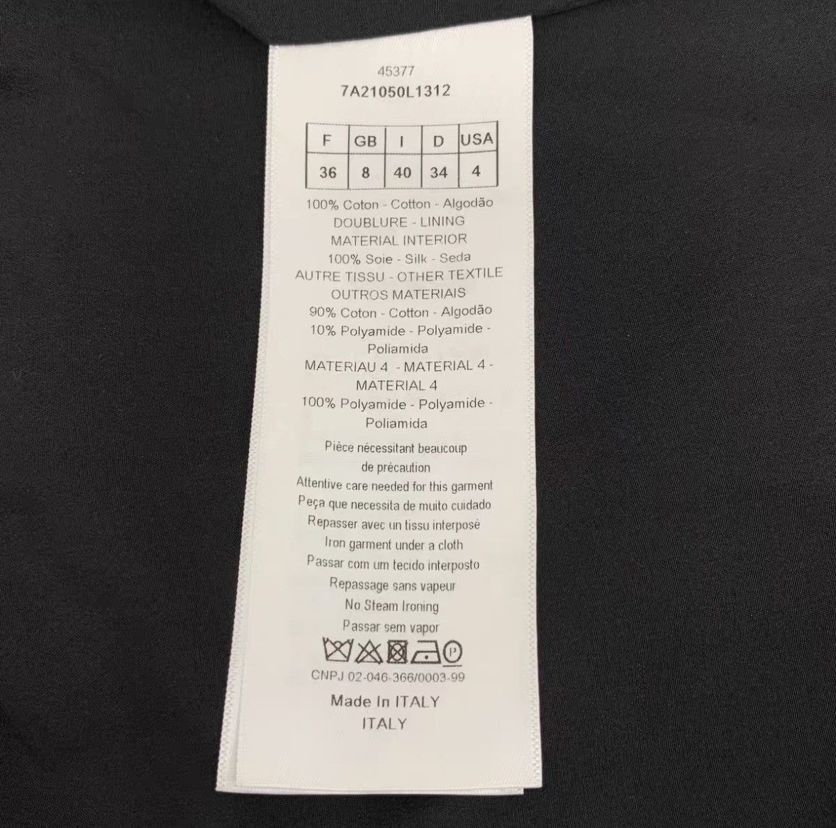 Dior Dior Black Cotton Lapel Short Sleeve Velvet Jumpsuit K26WX Size XS / US 0-2 / IT 36-38 - 8 Thumbnail