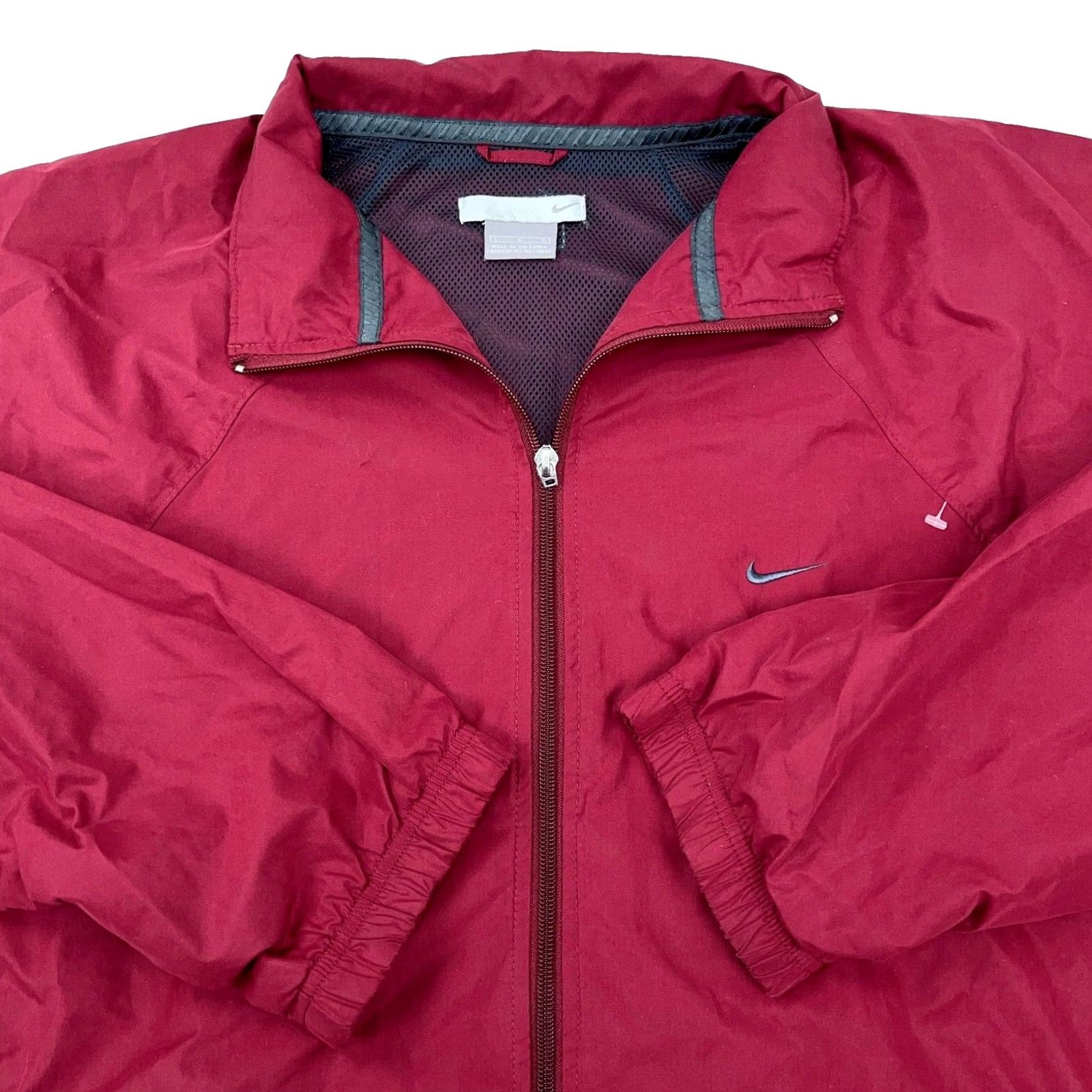 Nike VINTAGE Nike Jacket Men Large Maroon Y2K 2000s Track Suit Windbreaker Warm Up Size 42R - 2 Thumbnail