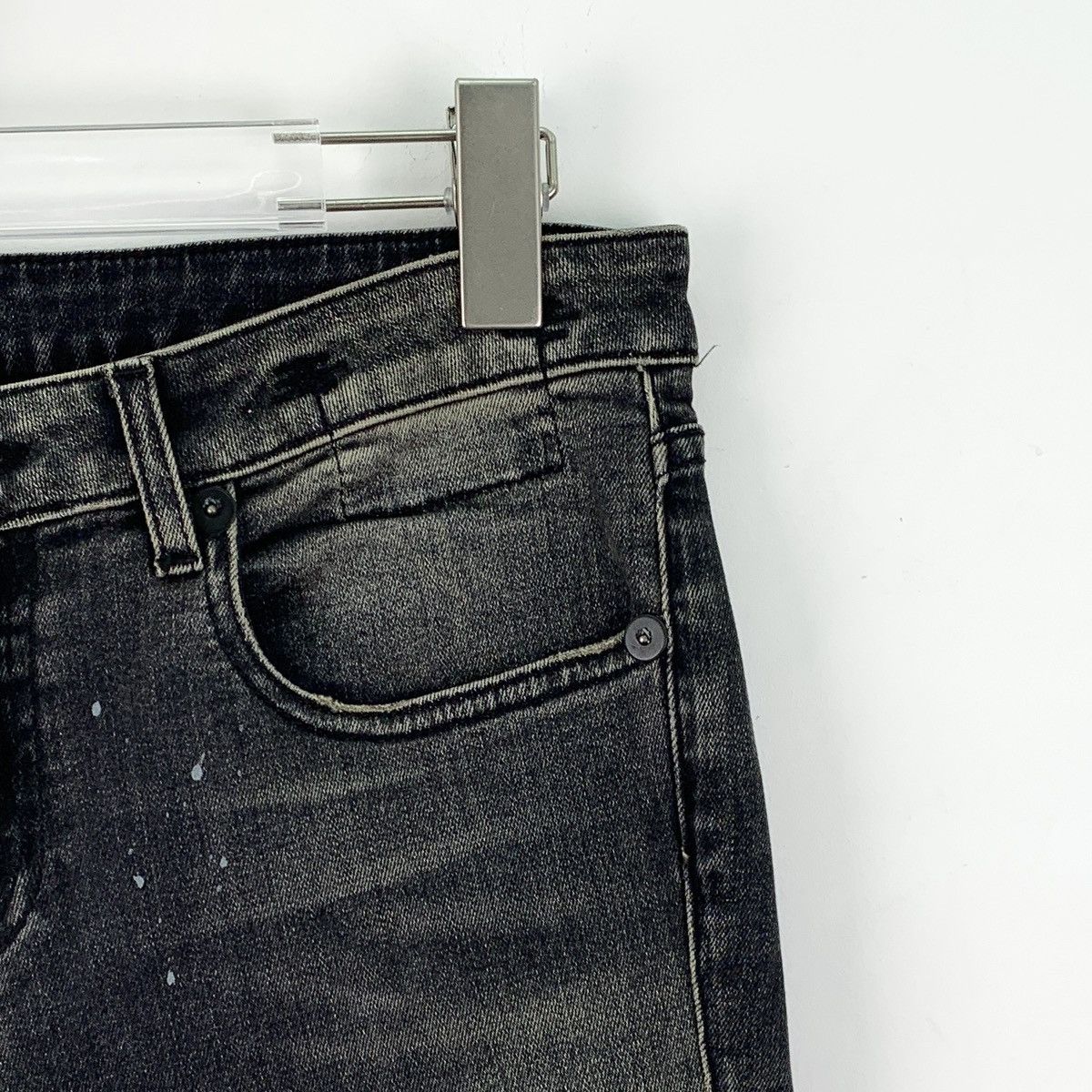 R13 R13 Black Washed Distressed Cotton Denim Pants K26WX Size 27" / US 4 / IT 40 - 3 Thumbnail