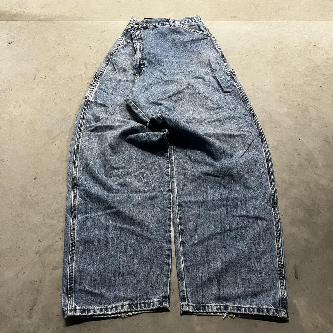 Japanese Brand × Vintage Vintage Y2K Super Baggy Carpenter Workwear Denim Jeans! Size US 42 / EU 58 - 3 Thumbnail