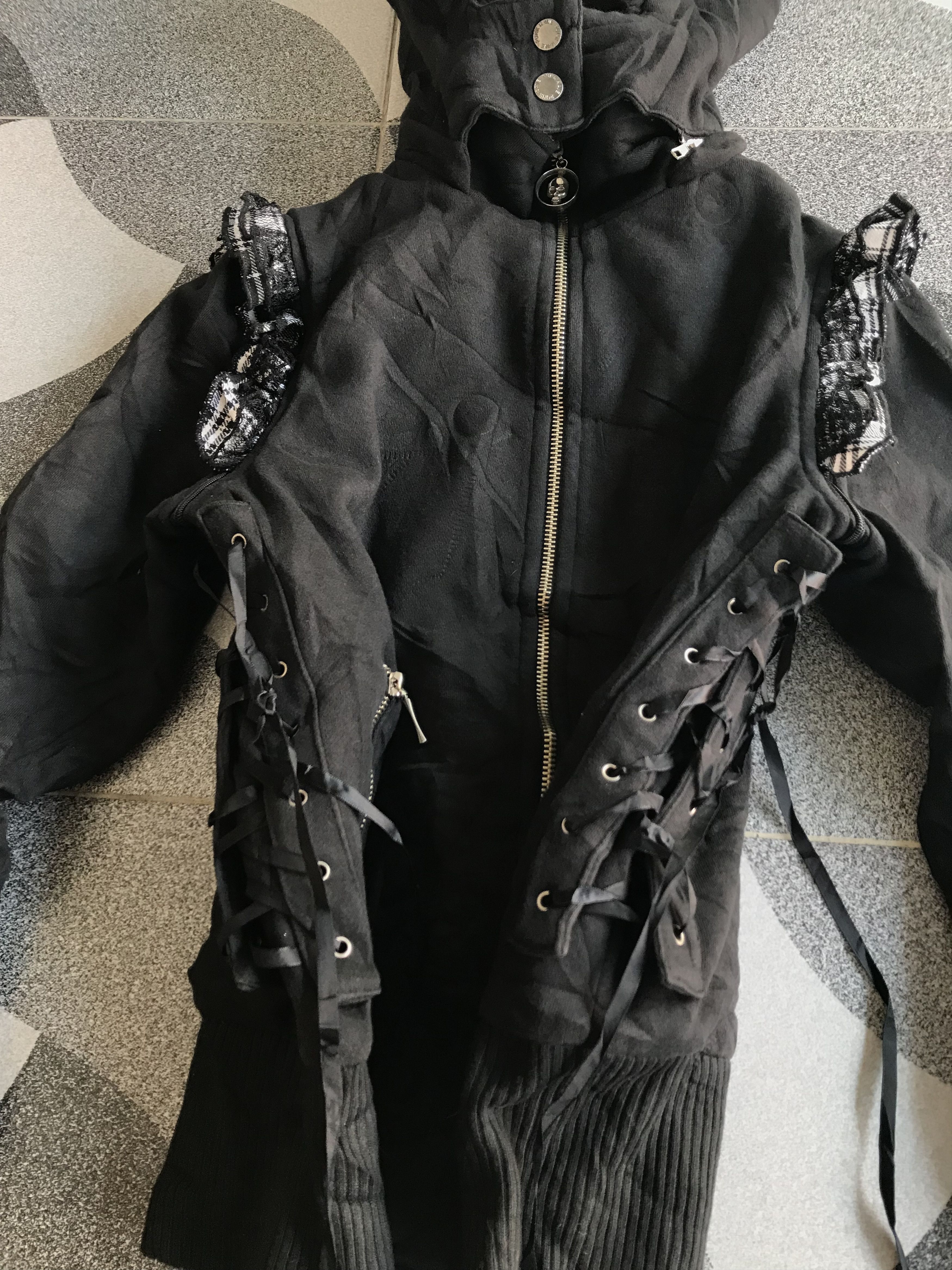 If Six Was Nine Y2K Punk Rave Gothic Fur Zip Hoodie Size US S / EU 44-46 / 1 - 3 Thumbnail