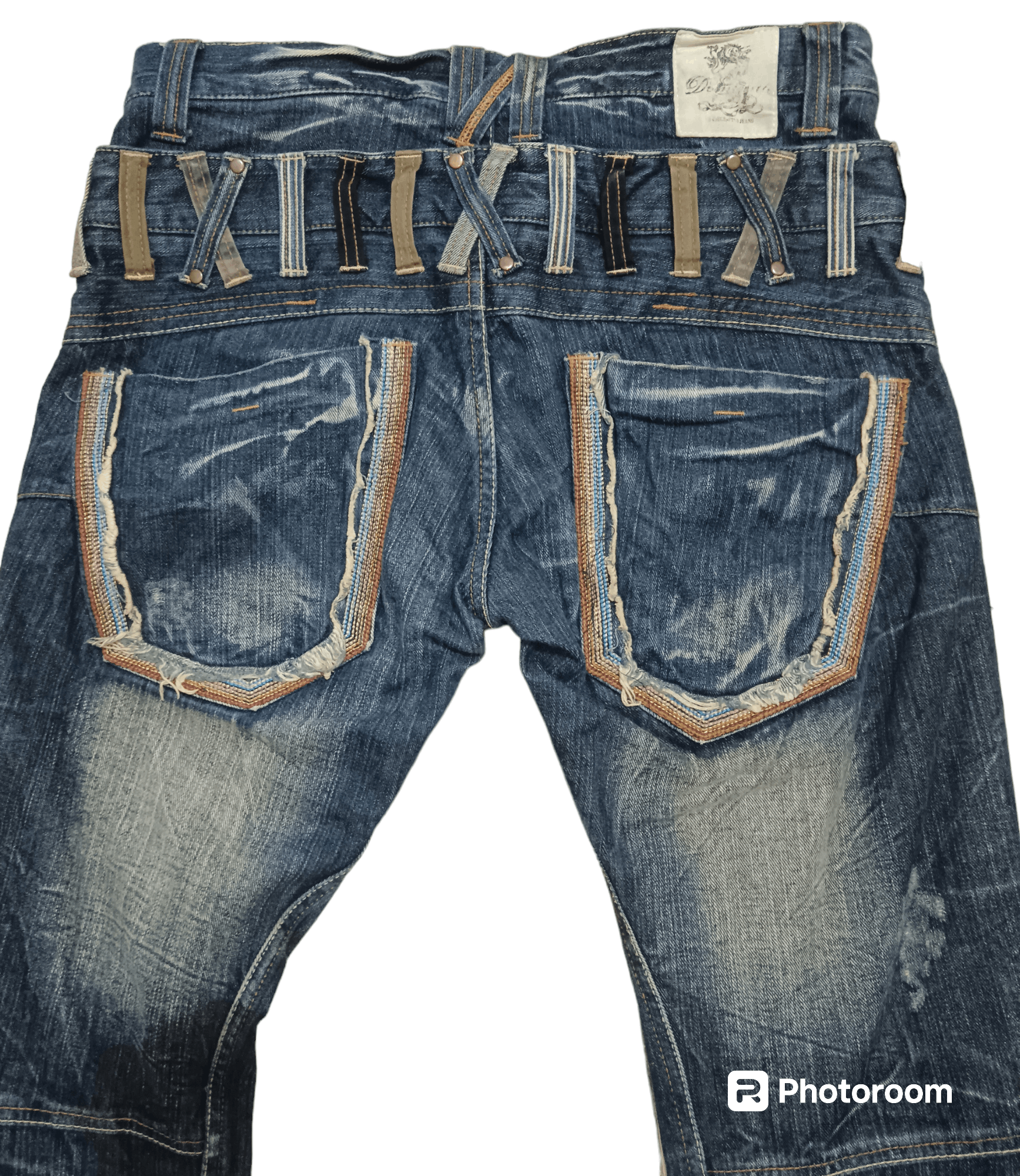 If Six Was Nine DOMINATE DOUBLE WAIST DISTRESS SEASONED JEANS Size US 34 / EU 50 - 7 Thumbnail