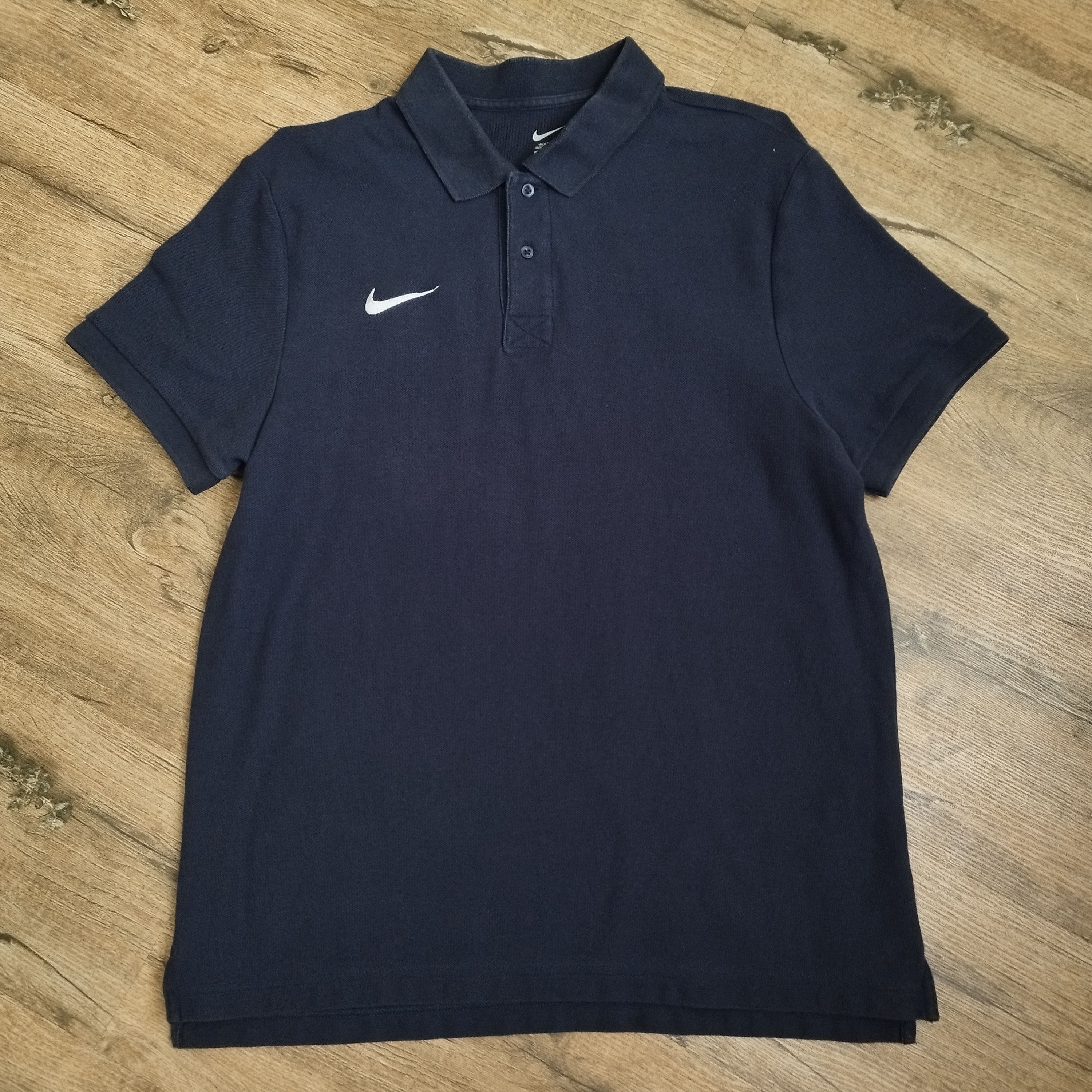 Nike Nike Navy Blue Cotton Polo Shirt - Embroidered White Swoosh Size US L / EU 52-54 / 3 - 1 Thumbnail
