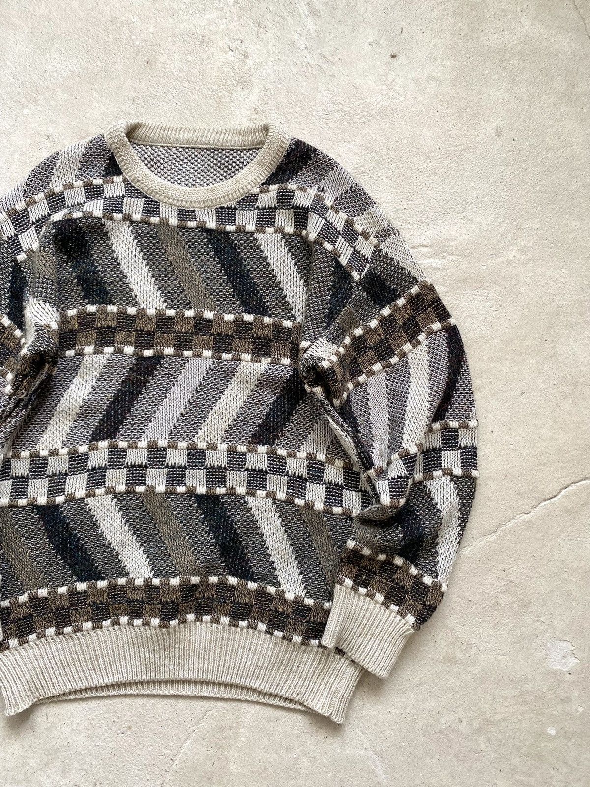 Coogi 90’s Japan Knit Striped Sweater Coogi style Carlo Colucci Size US XL / EU 56 / 4 - 3 Thumbnail
