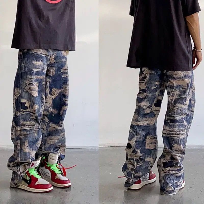 Designer × Vintage High Street Straight Loose Gothic y2k Jeans Trousers Size US 32 / EU 48 - 2 Thumbnail