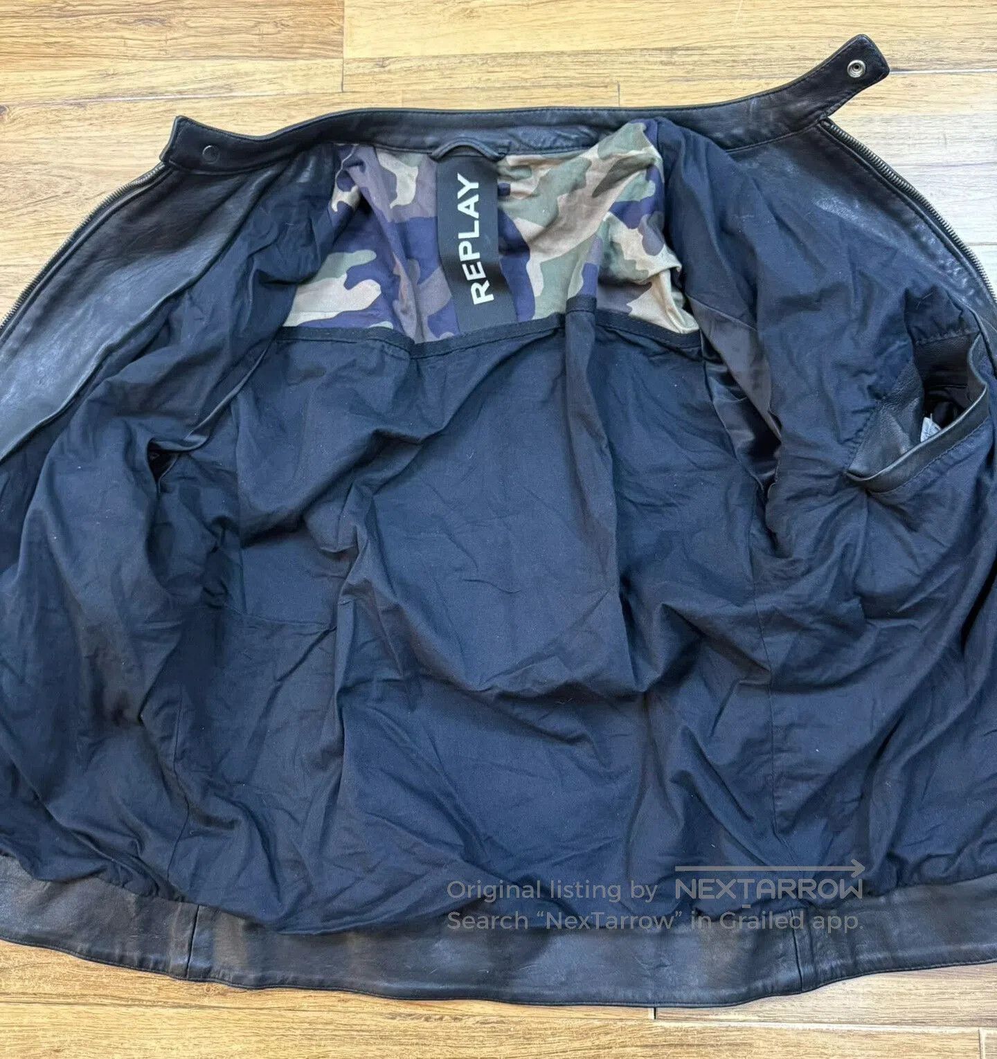 Replay Replay Men's Leather Motorcycle Jacket. Size US L / EU 52-54 / 3 - 3 Thumbnail