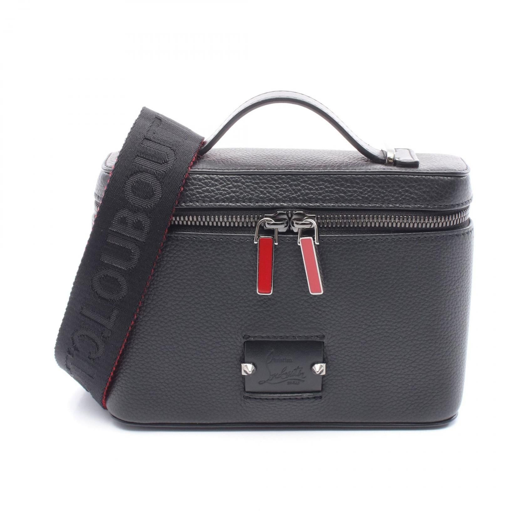 Christian Louboutin Christian Louboutin Kipi Pouch Handbag Leather Black Red Size ONE SIZE - 1 Thumbnail