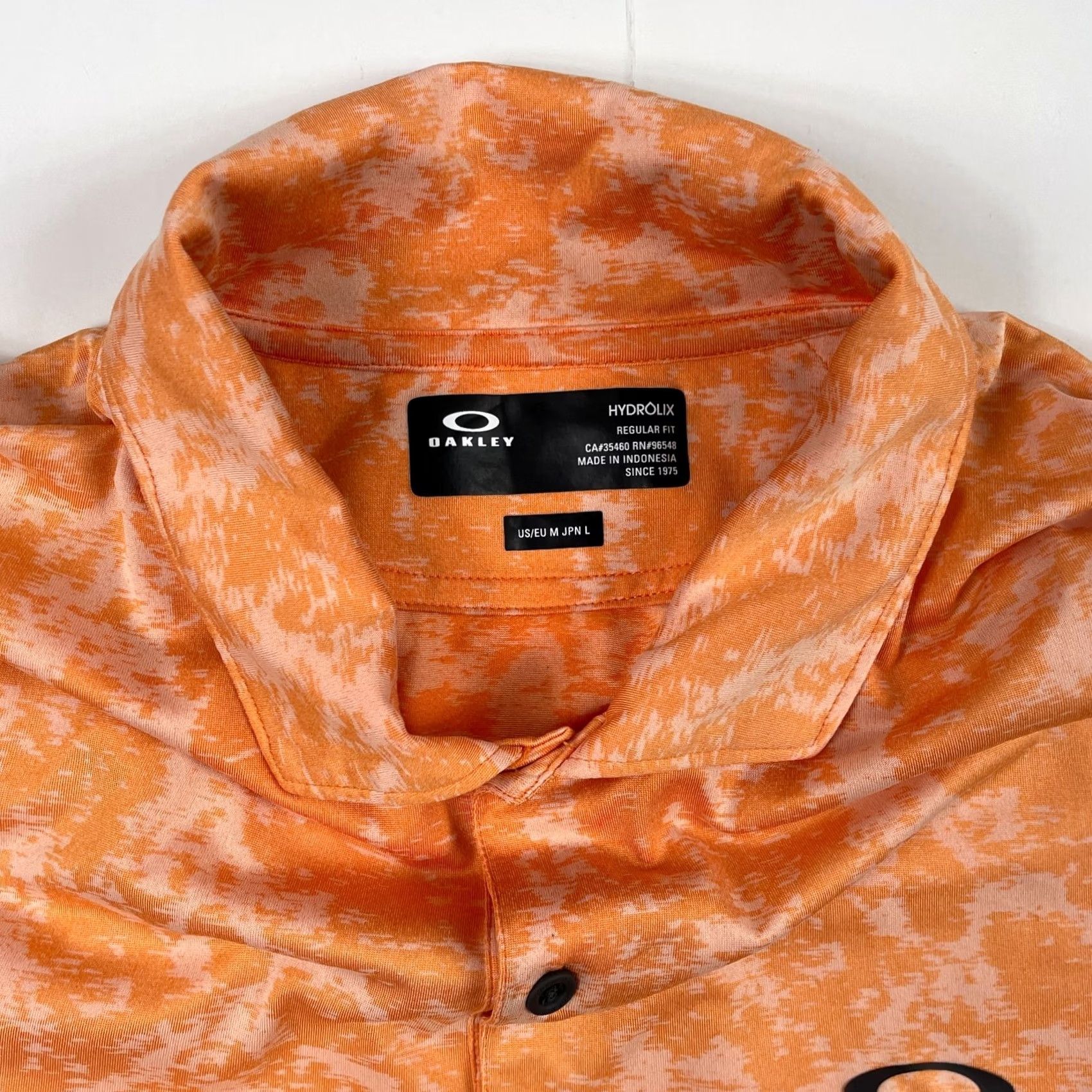 Oakley Oakley Polo Shirt Mens Medium Orange Hydrolix Marble Jaquard Short Sleeve Golfer Size US M / EU 48-50 / 2 - 7 Thumbnail