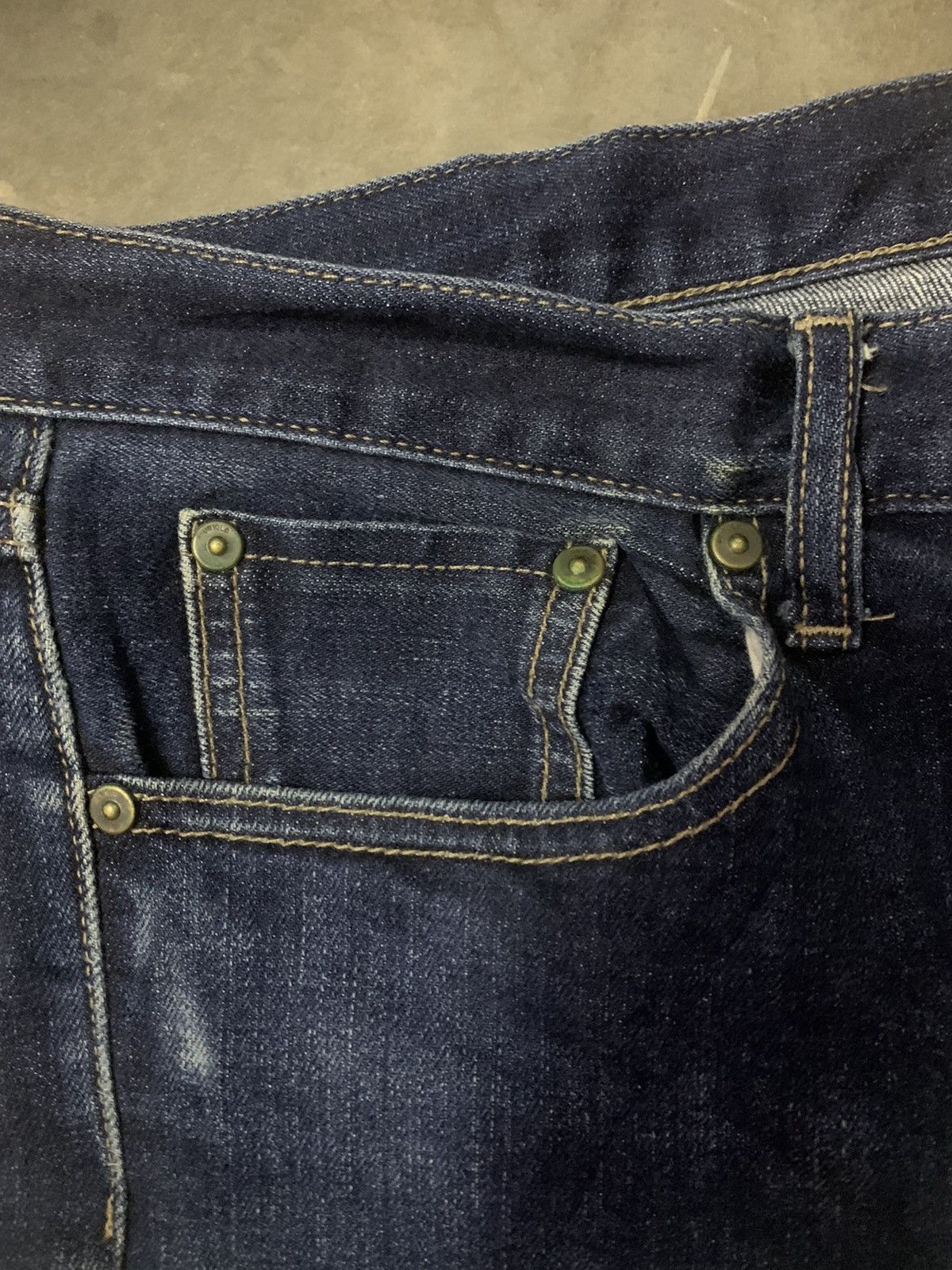 Japanese Brand Uniqlo Selvedge Straight Cutting Flare Denim Jeans Size US 34 / EU 50 - 6 Thumbnail