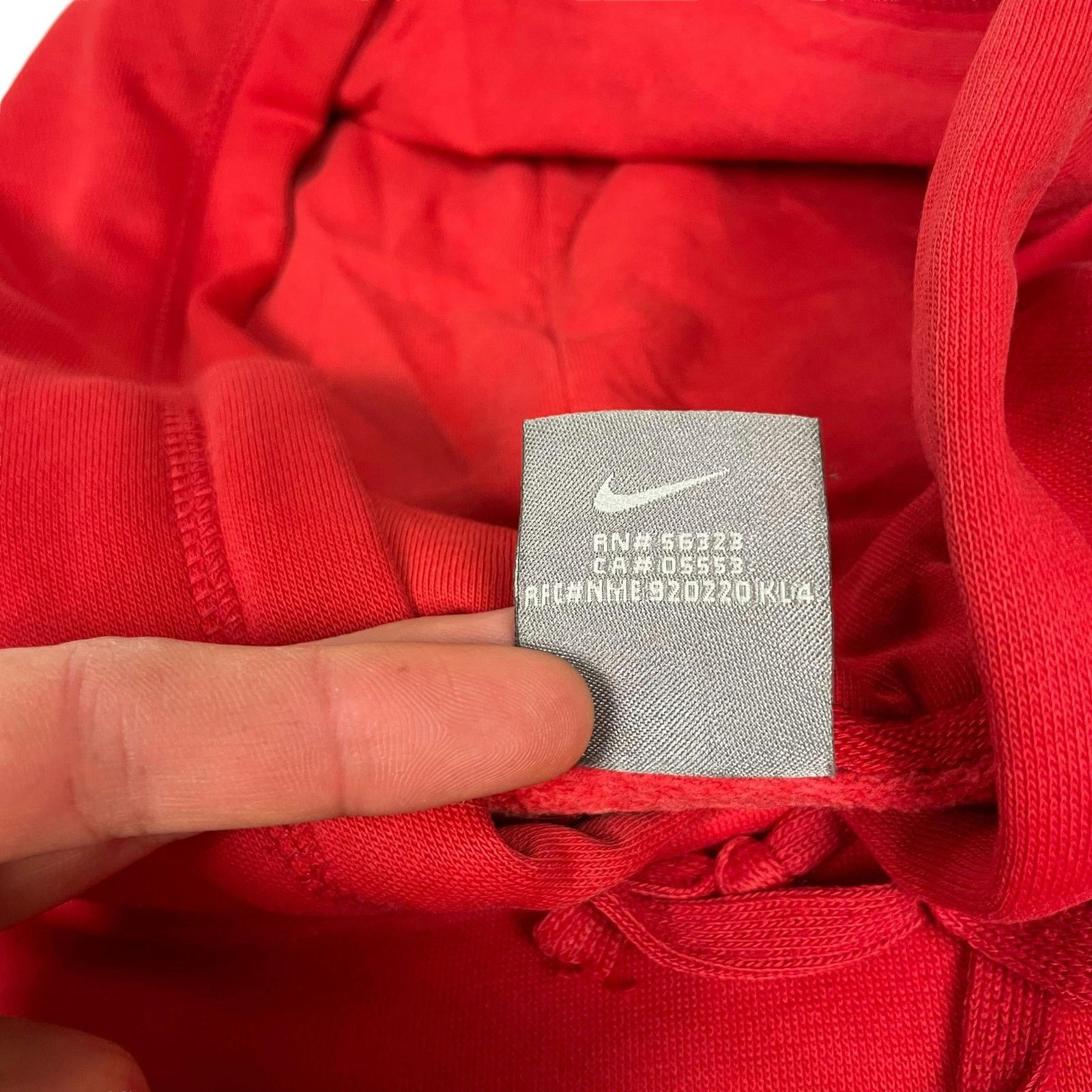 Nike × Vintage Nike Red Fleece Swoosh Raglan Sleeve Pullover Hoodie L Size L / US 10 / IT 46 - 11 Thumbnail