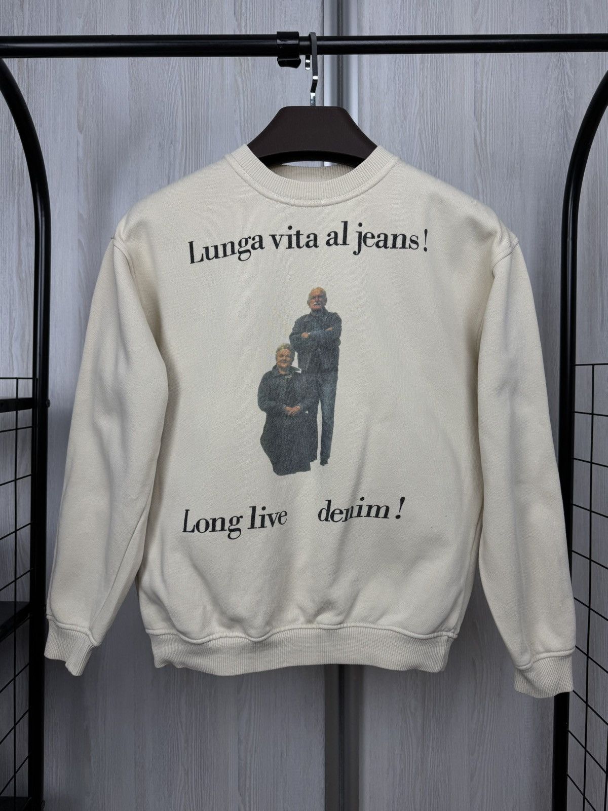Moschino Moschino Sweatshirt Lunga vita al jeans! Long Live Denim Size M / US 6-8 / IT 42-44 - 1 Thumbnail