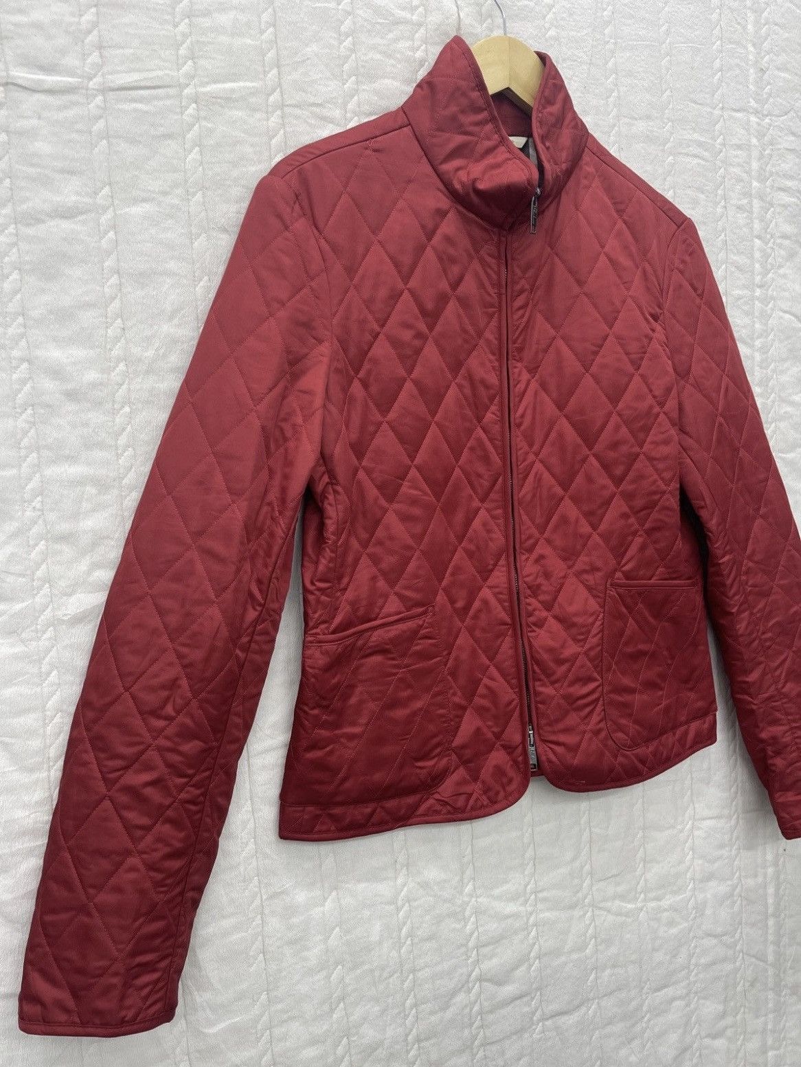 Burberry RARE💥BURBERRY RED QUILTED JACKET Size M / US 6-8 / IT 42-44 - 3 Thumbnail