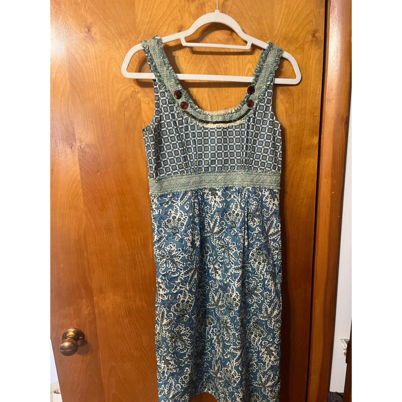 DOROTHEE SCHUMACHER Vtg Schumacher Designer Dress Jacket Green Blue Romania Size XS / US 0-2 / IT 36-38 - 2 Thumbnail