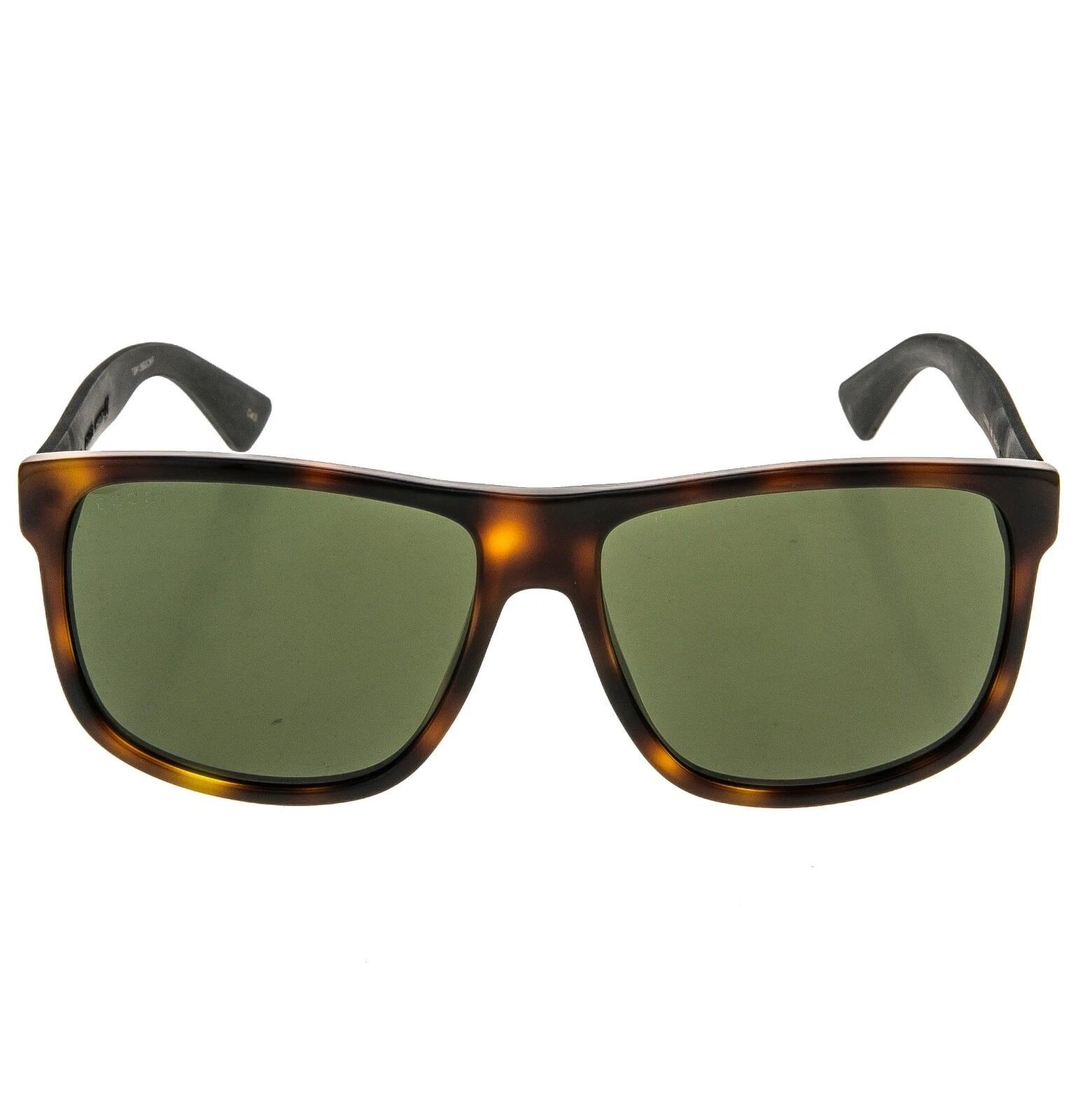 Gucci GUCCI GG0010S STRIPE 0010 Black Rubber Square Sunglasses Size ONE SIZE - 10 Thumbnail