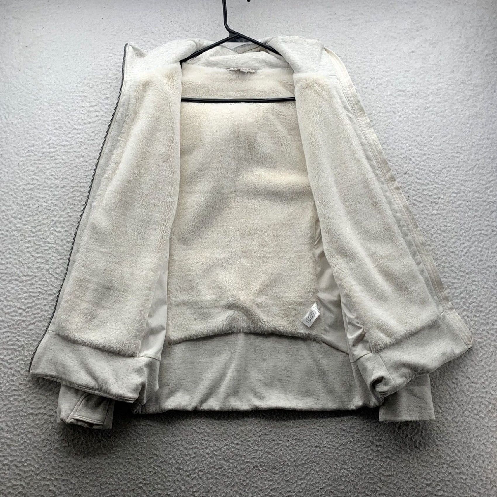 Athleta Athleta Jacket Womens L Faux Fur Lined Full Zip Pockets Hooded Ivory Size L / US 10 / IT 46 - 5 Thumbnail