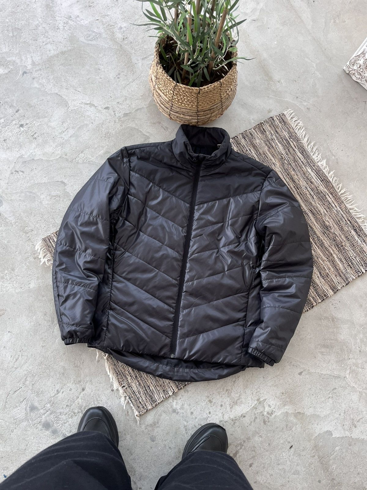 Vintage Adidas Black Minimalistic Sportswear Bomber Jacket