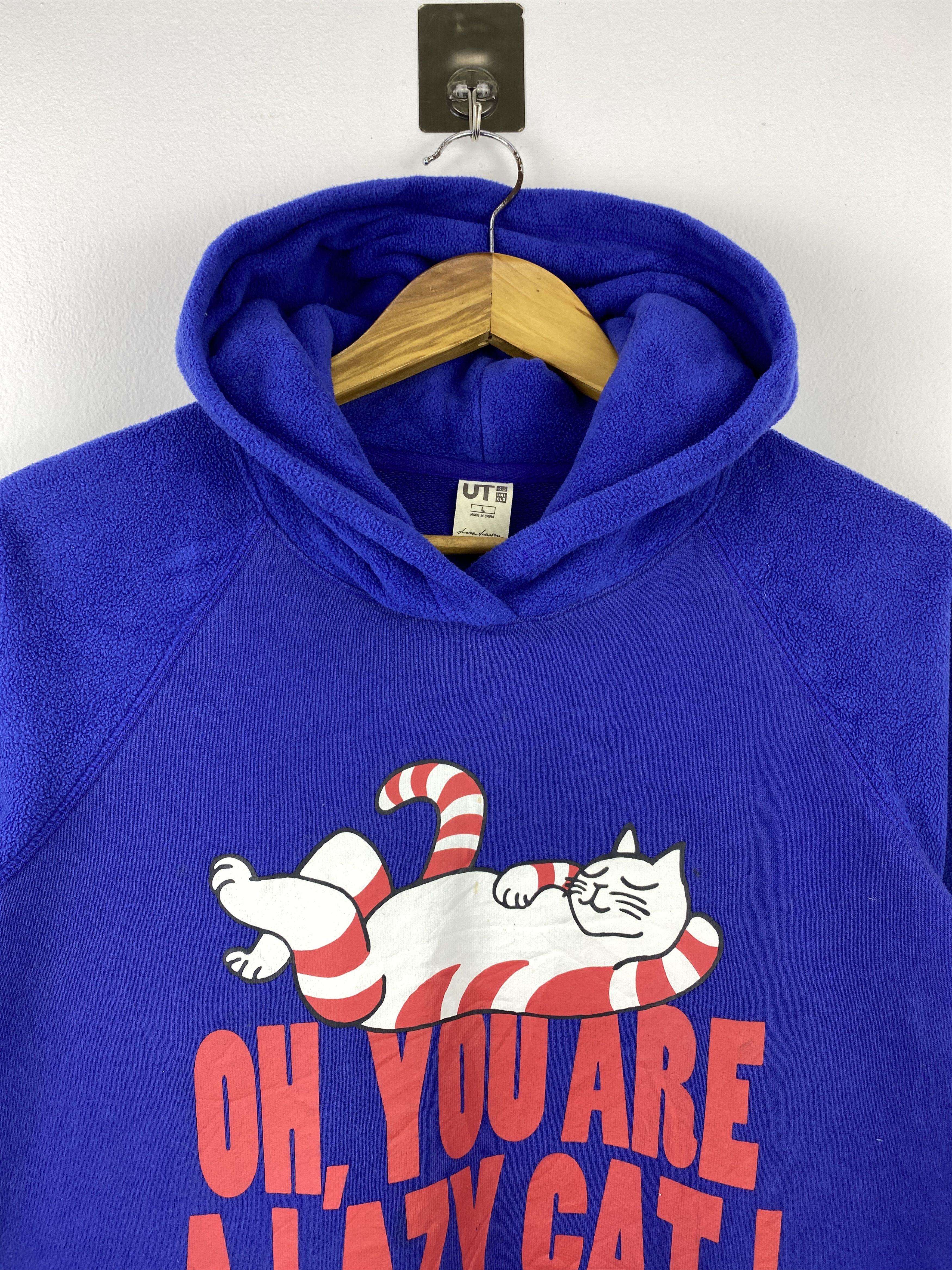 Uniqlo Lisa Larson x Uniqlo Lazy Cat Fleece Hoodie BP0060 Size US L / EU 52-54 / 3 - 2 Thumbnail