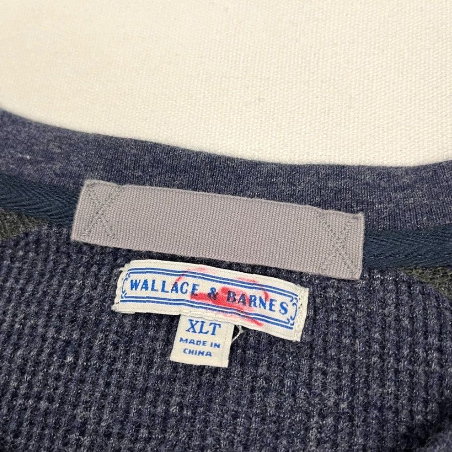 Wallace & Barnes Wallace & Barnes Shirt Mens XLT / LT Blue Waffle Knit Henley Thermal Long Sleeve Size US XL / EU 56 / 4 - 2 Thumbnail