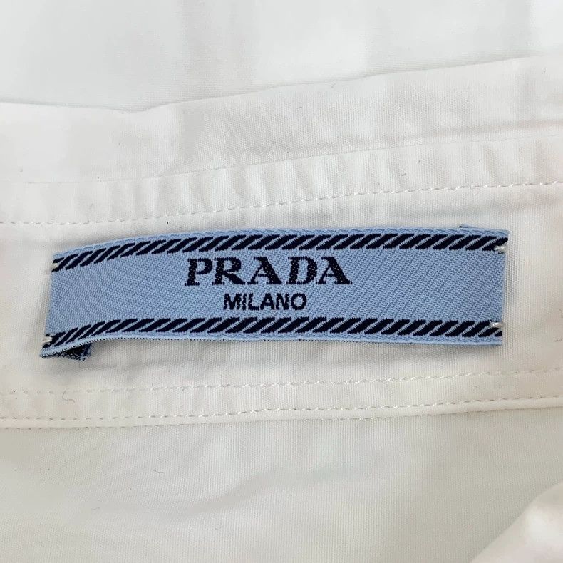 Prada Prada White pocket triangle label cotton lapel single-brea Size XS / US 0-2 / IT 36-38 - 6 Thumbnail