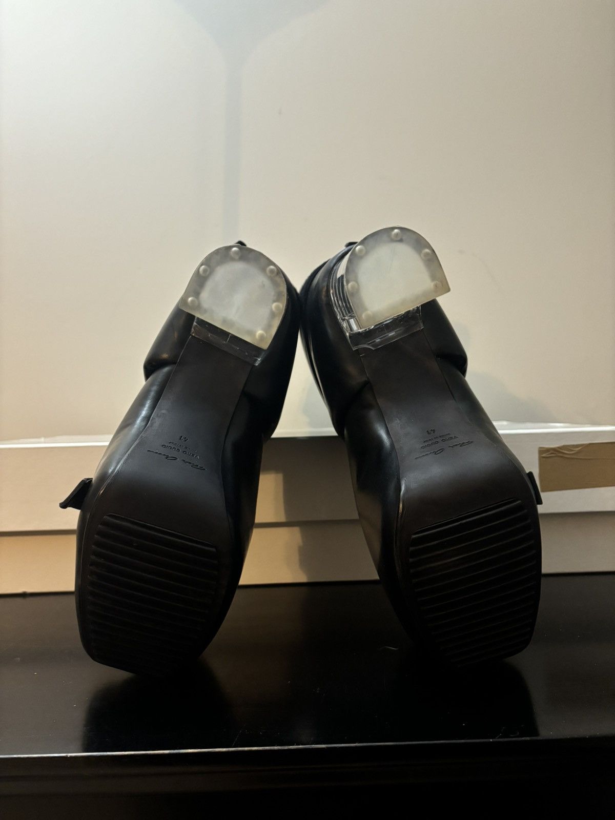 Rick Owens Rick Owens Microstrap Splint Kiss Heeled Leather Boots Black Size US 8 / EU 41 - 8 Thumbnail