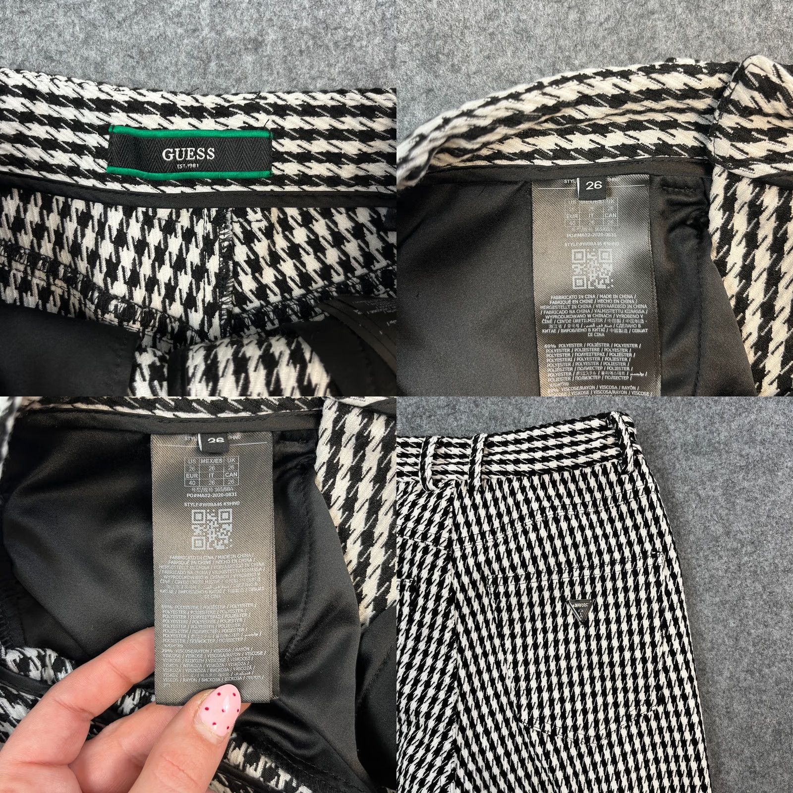 Guess GUESS Chino Trousers Pants Skinny 26 28 UK6 Black White Check Houndstooth Womens Pants Size 28" / US 6 / IT 42 - 8 Thumbnail