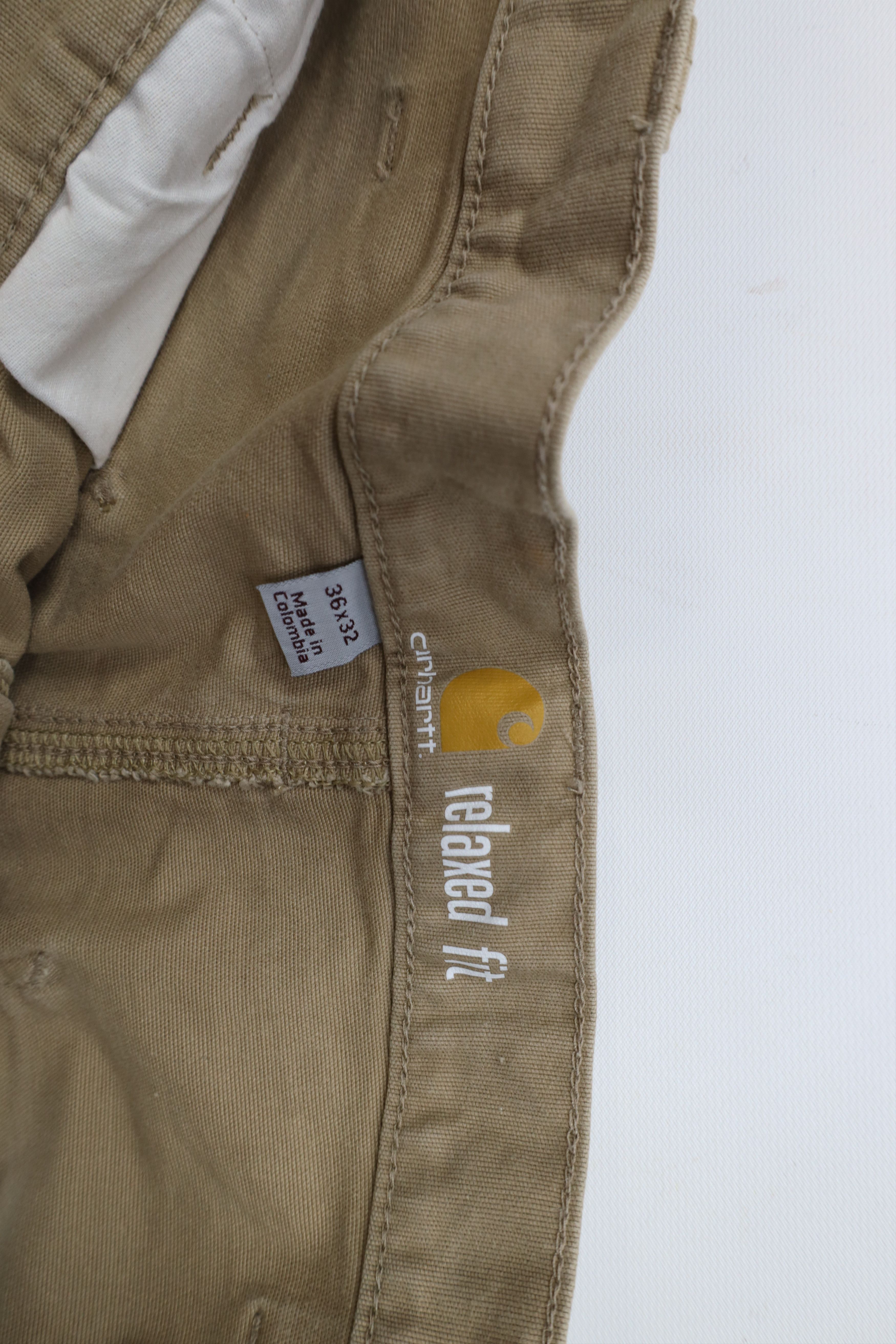 Carhartt × Vintage Vintage Carhartt Relaxed Wide Leg Canvas Pants Beige Brown Size US 36 / EU 52 - 8 Thumbnail