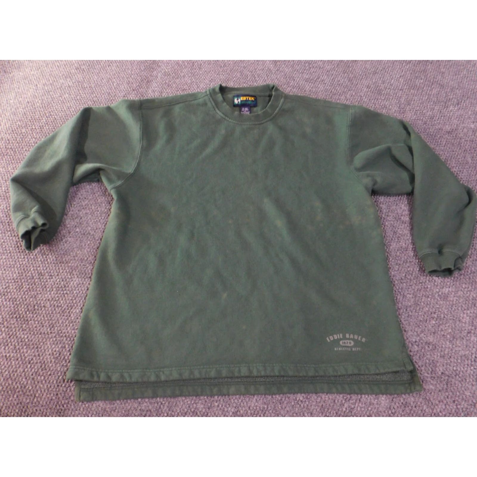 Eddie Bauer VINTAGE Eddie Bauer Ebtek Sweater Mens Large Green Crewneck Pullover Fleece 90s Athletic Casual Outdoor Winter Cotton Polyester Ribbed Crew Neck Size US L / EU 52-54 / 3 - 2 Thumbnail