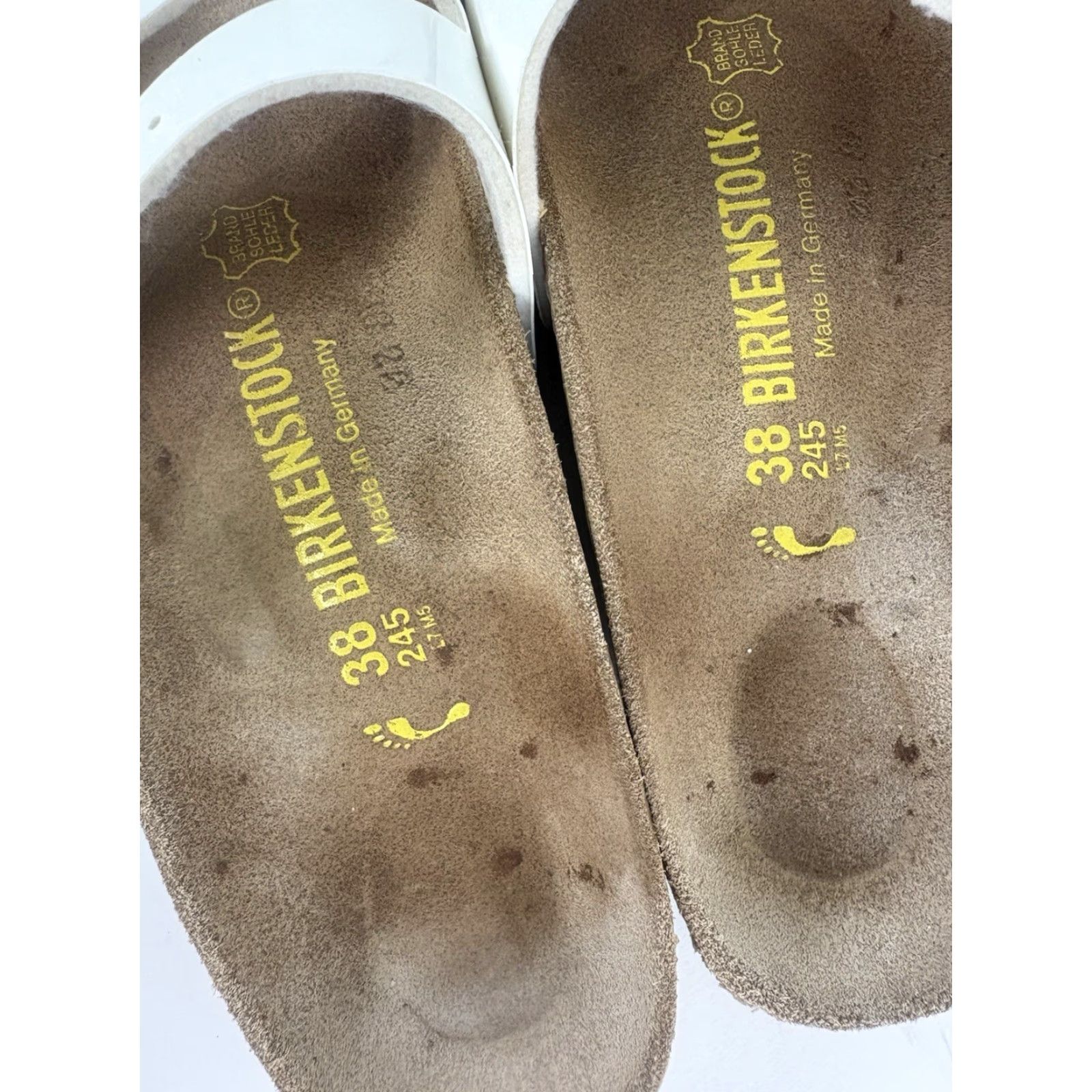 Birkenstock Birkenstock Ibiza Sandals Womens Size 38/7.5 US White Patent Leather Slip On Cork Footbed Leather Liner Buckles Slide Heel Flat Size US 8 / IT 38 - 3 Thumbnail