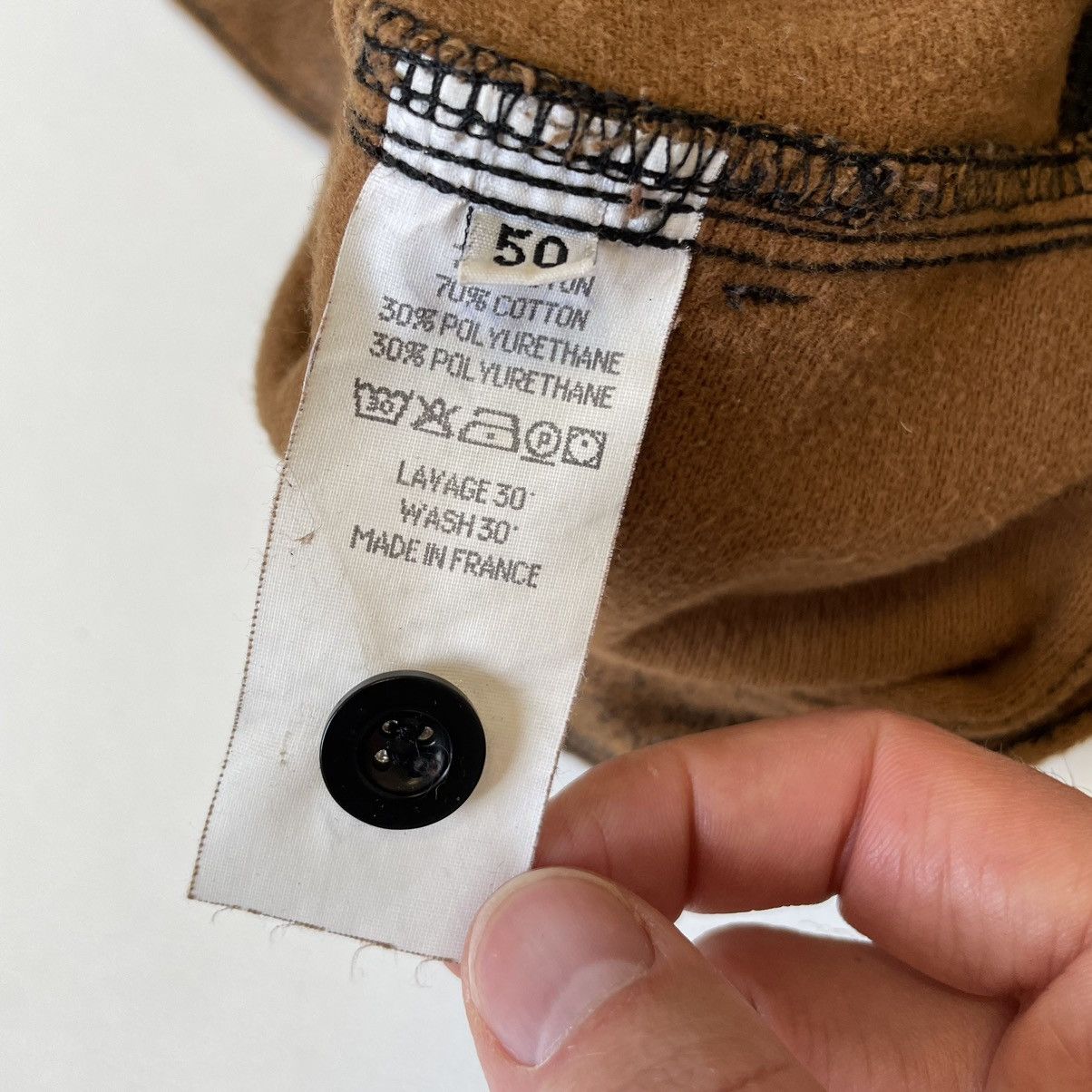 Maison Margiela Early 2000s Cracked Leather Effect Utility Trousers Size US 34 / EU 50 - 8 Thumbnail