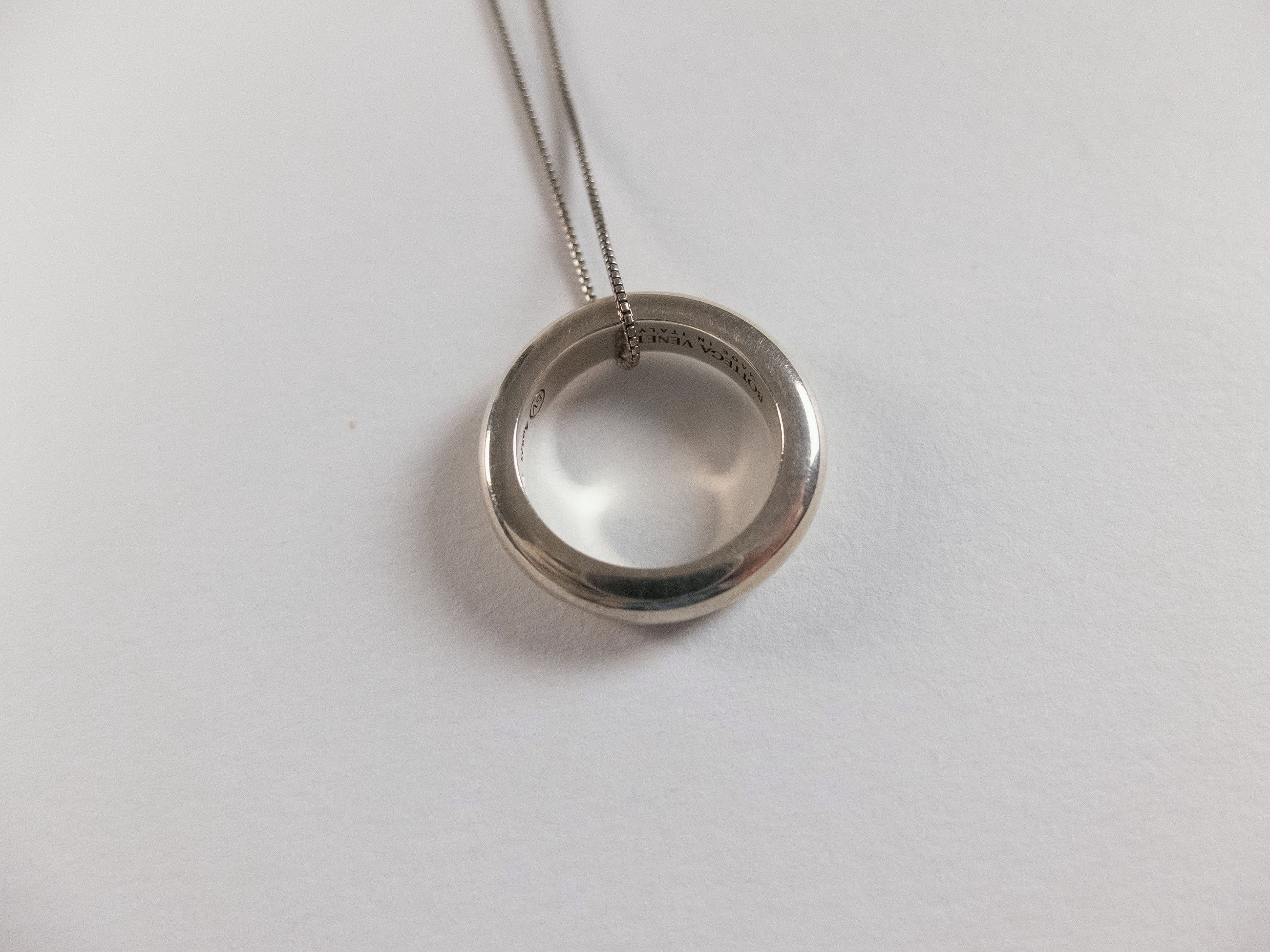 Bottega Veneta BOTTEGA VENETA Essentials silver round pendant necklace q Size ONE SIZE - 3 Thumbnail