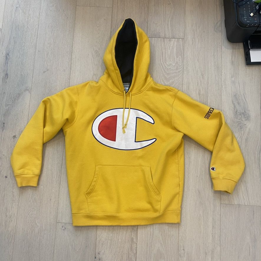 image of Champion x Supreme Ss17 Hoodie in Yellow, Men's (Size Large)